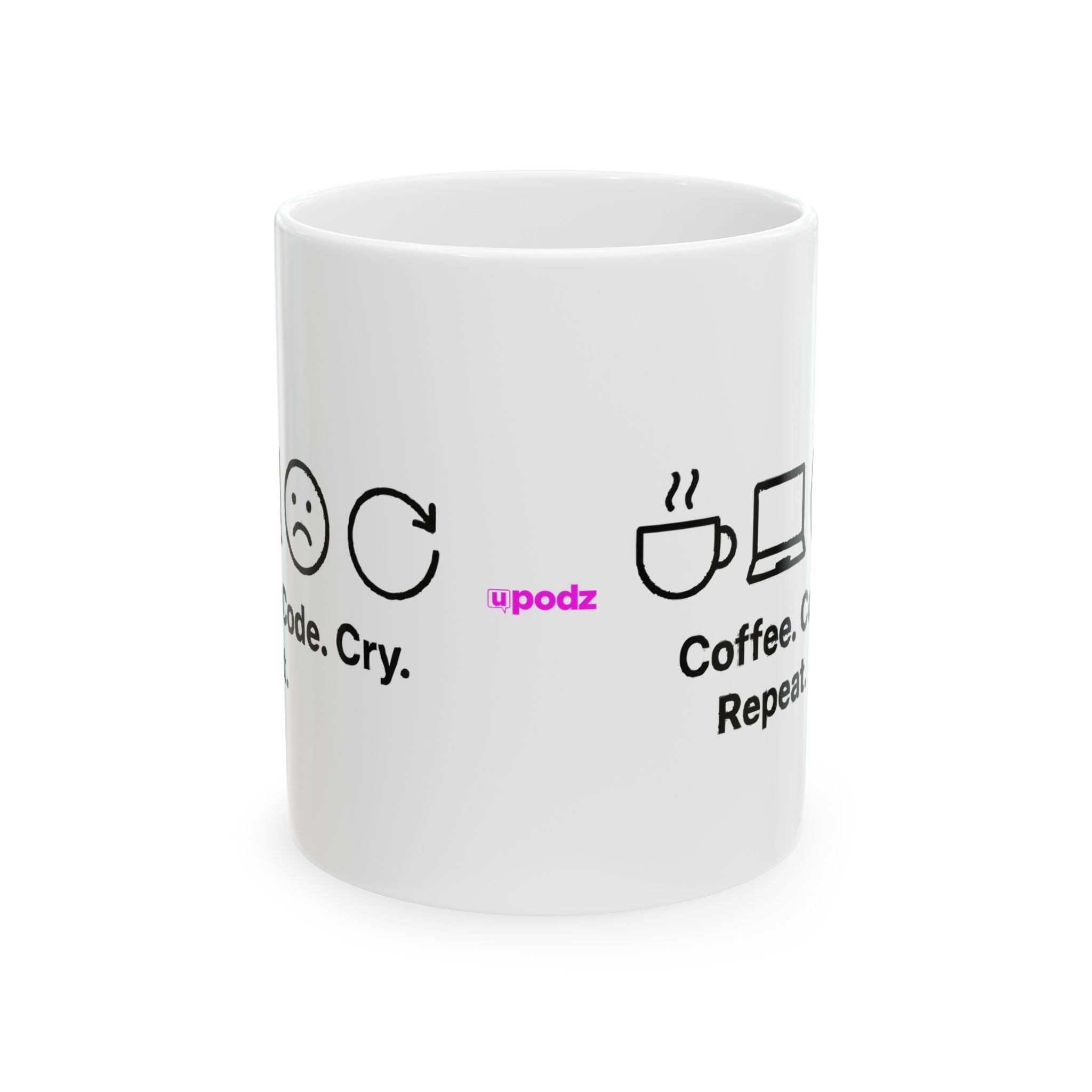 Coffee Code Repeat Ceramic Mug |  Personalized Mug