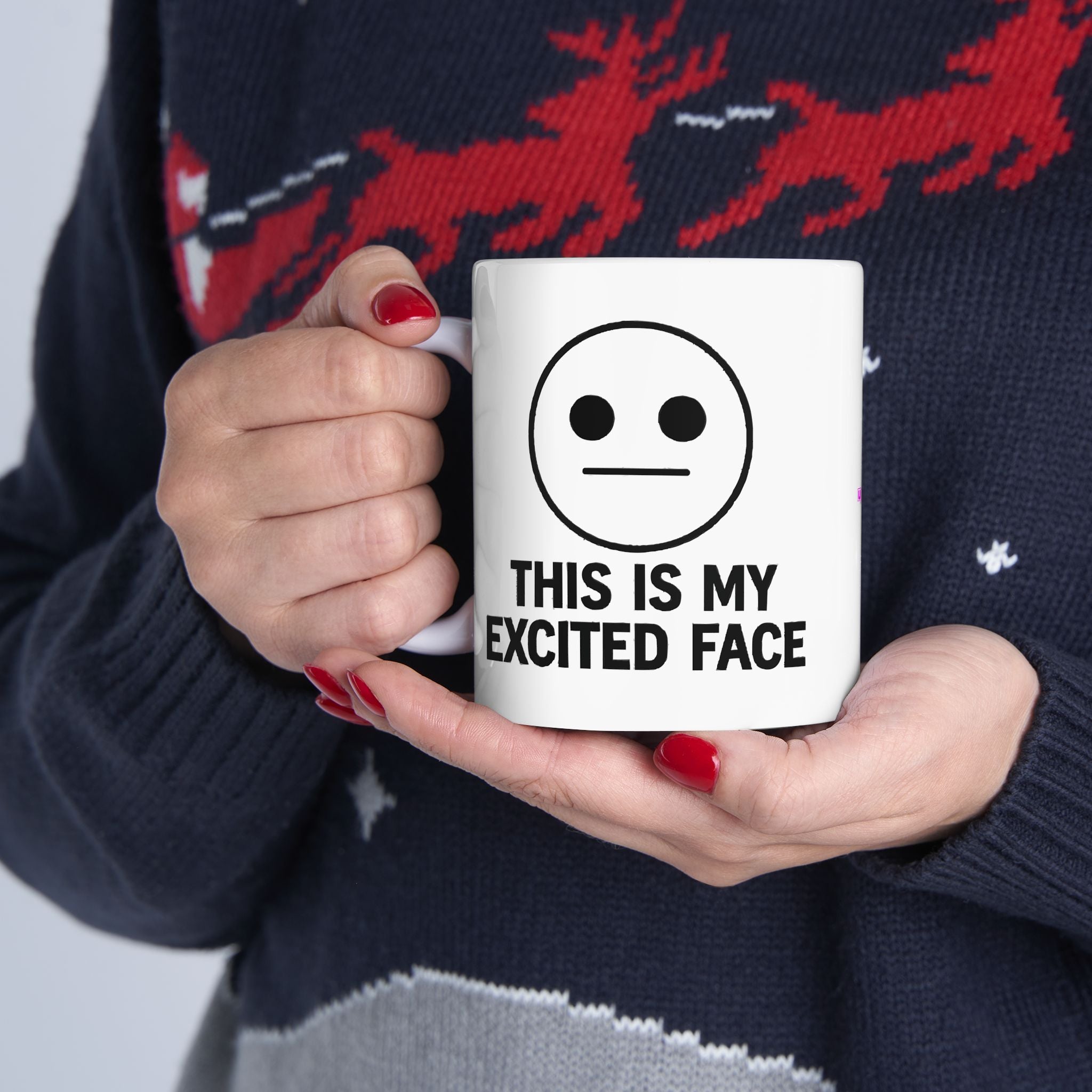 Exited Face Ceramic Mug |  Personalized Mug