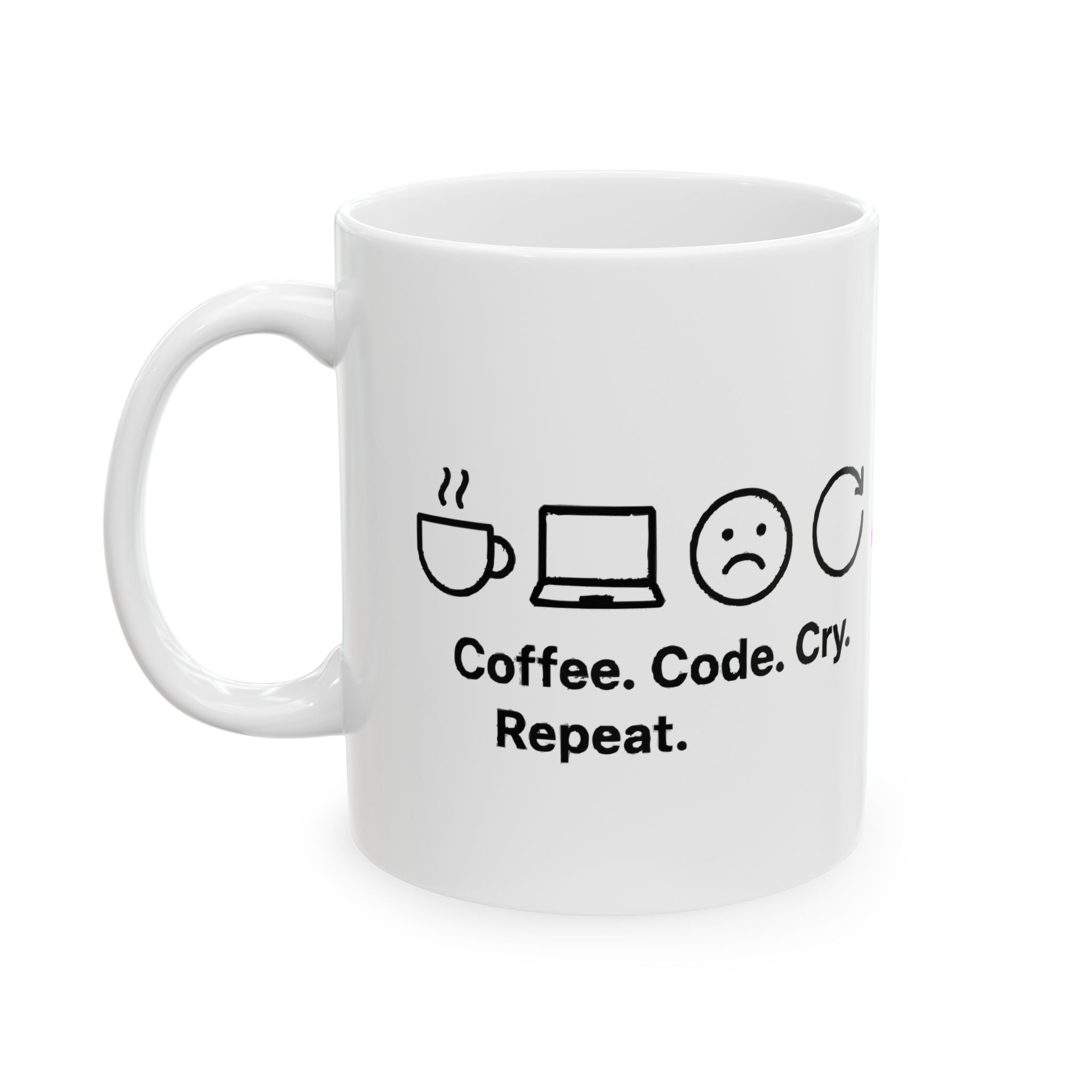 Coffee Code Repeat Ceramic Mug |  Personalized Mug