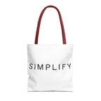 Simplify Tote Bag, Inspirational Gift, Eco-Friendly Shopping Bag