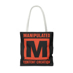 Manipulated Content Tote Bag, Inspirational Gift, Eco-Friendly Shopping Bag