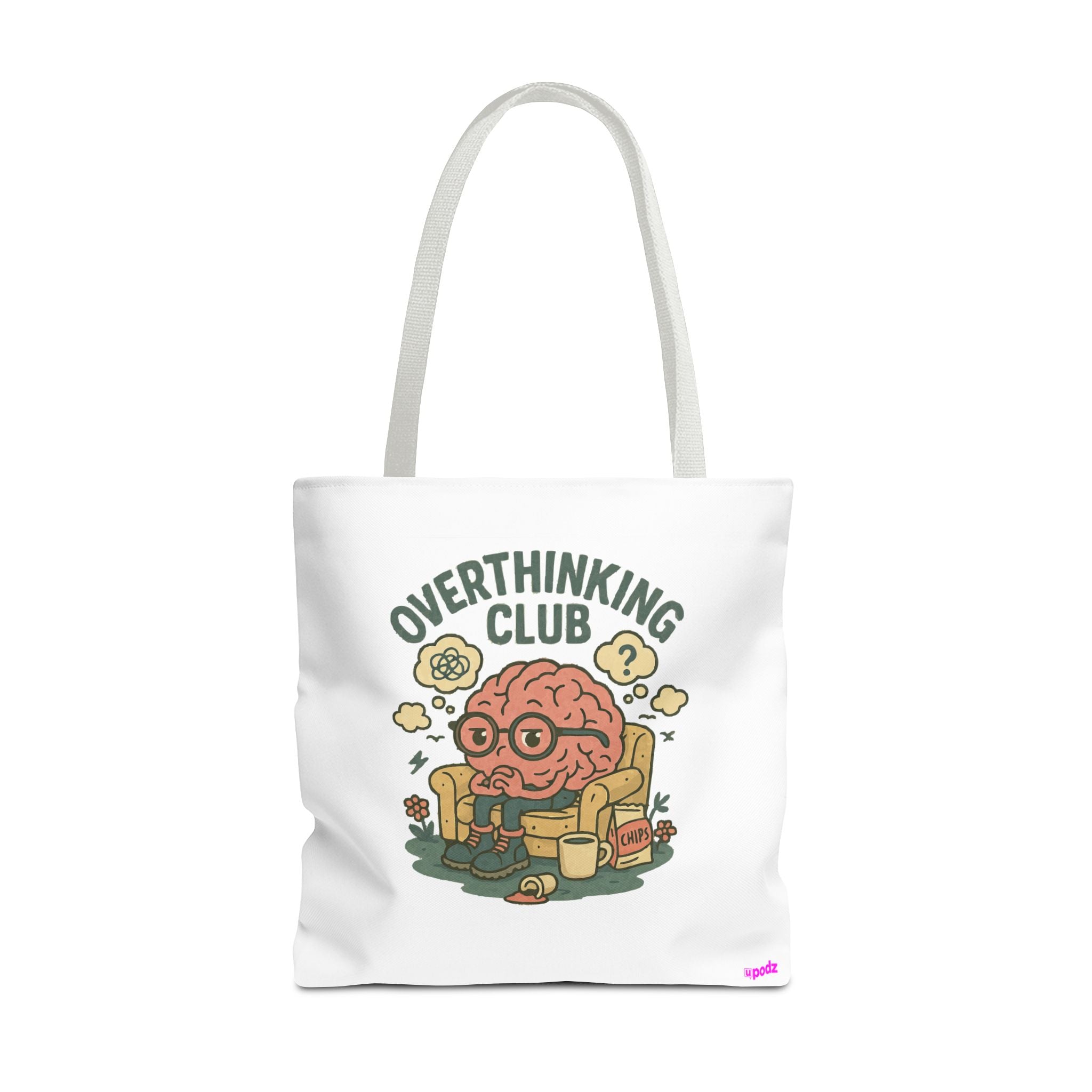 Overthinking Brain Quirky Design, Fun Bag