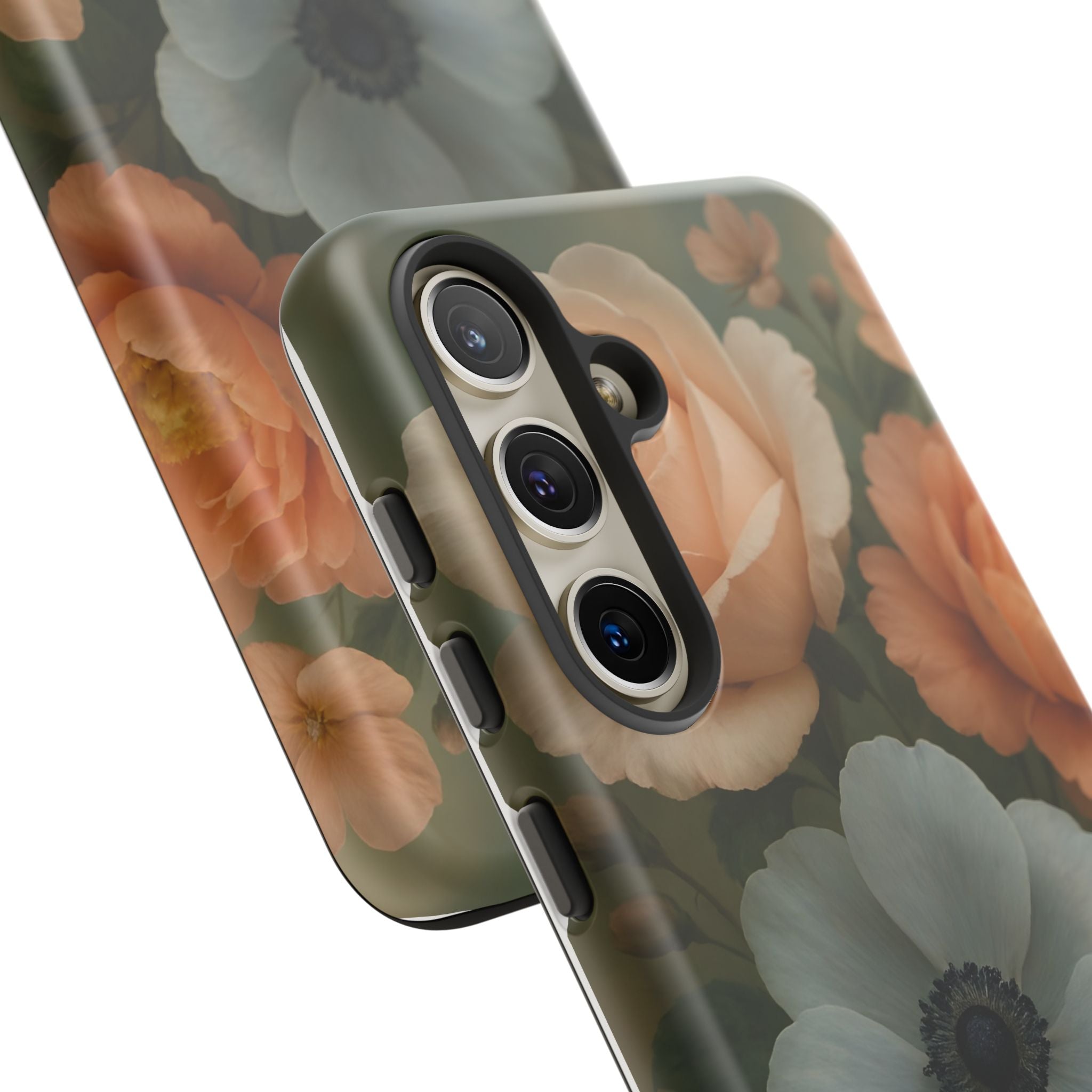 Floral Design White Cover Design, Tough Cases, Phone Cover