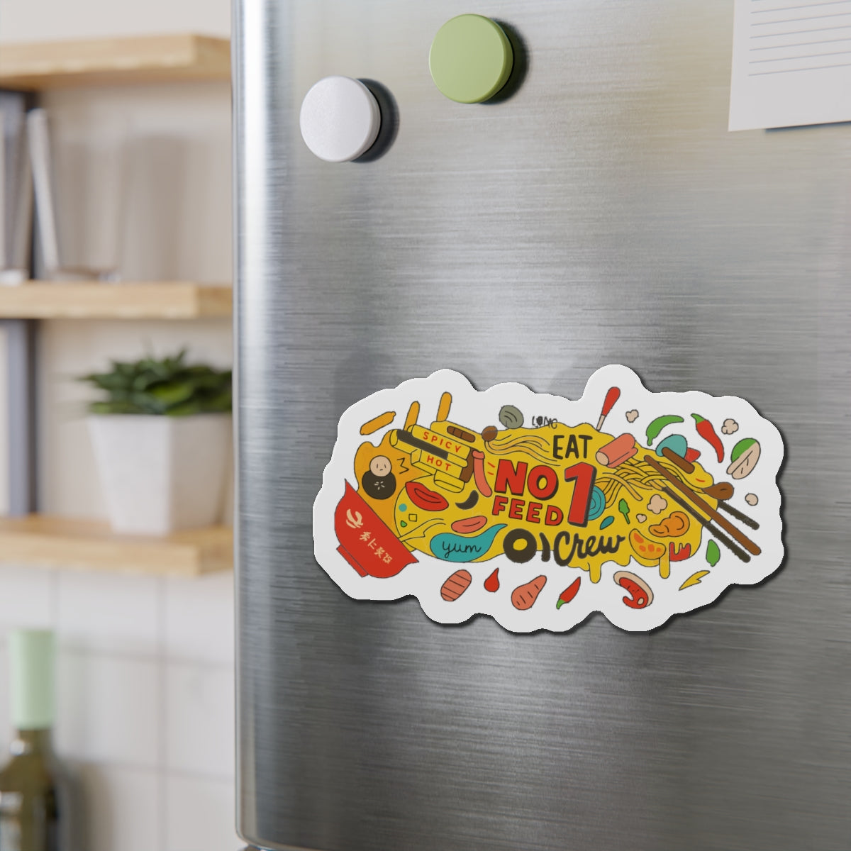 No.1 Feed Crew Die-Cut Magnets - Fun Home Decor, Gift for Food Lovers