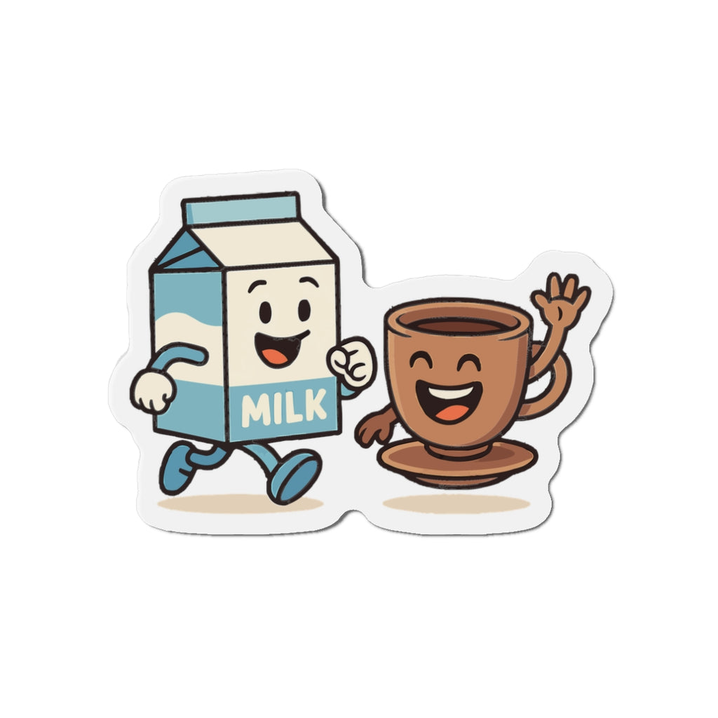Whimsical Milk & Coffee Die-Cut Magnets - Cute Kitchen Decor