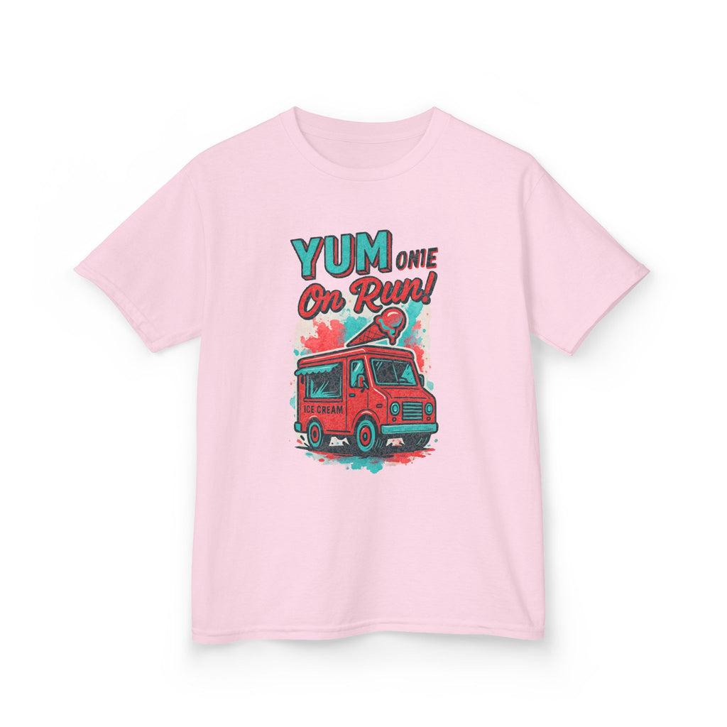 Yum on the run! Kids Tee, Fun Graphic Tee, Kids Cotton T-Shirt