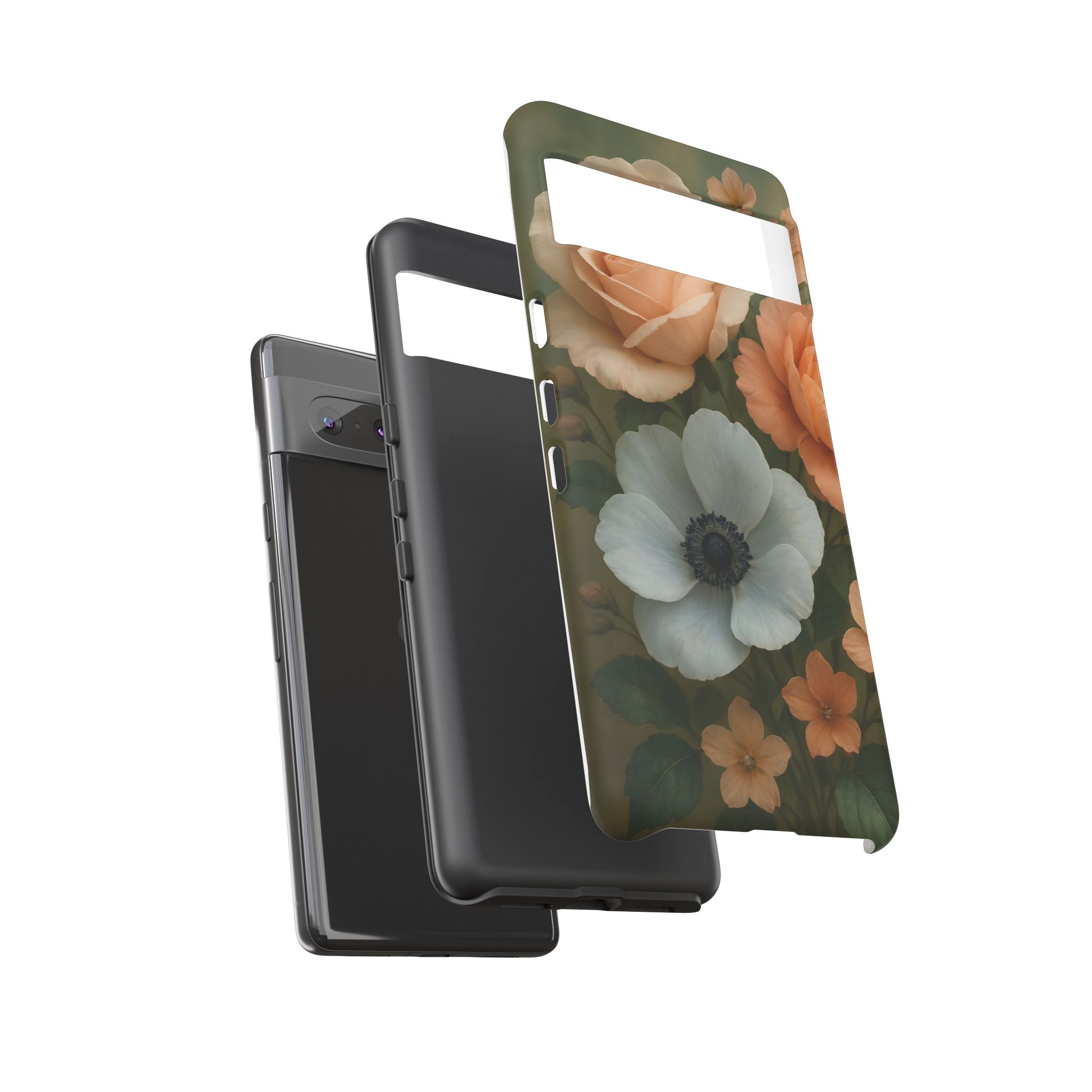 Floral Design White Cover Design, Tough Cases, Phone Cover