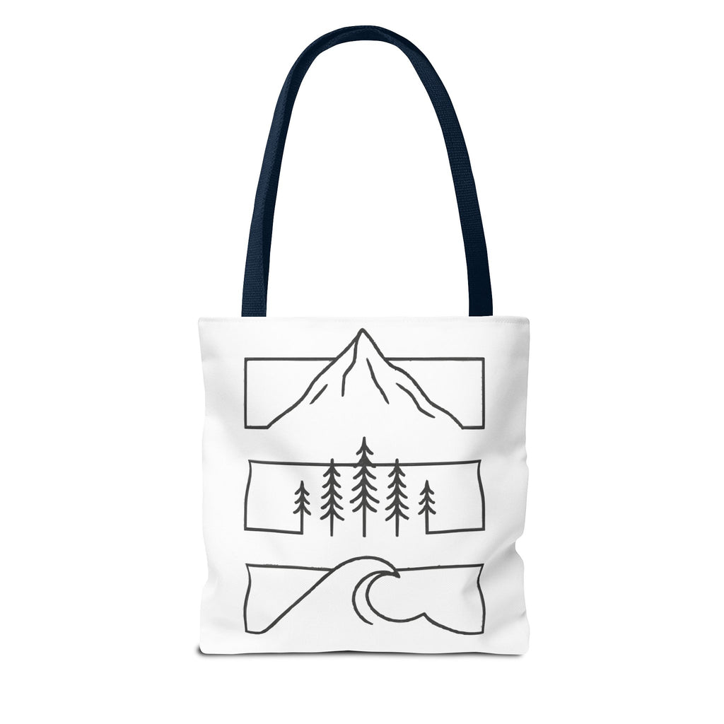 Mountain Wave Tote Bag, Inspirational Gift, Eco-Friendly Shopping Bag