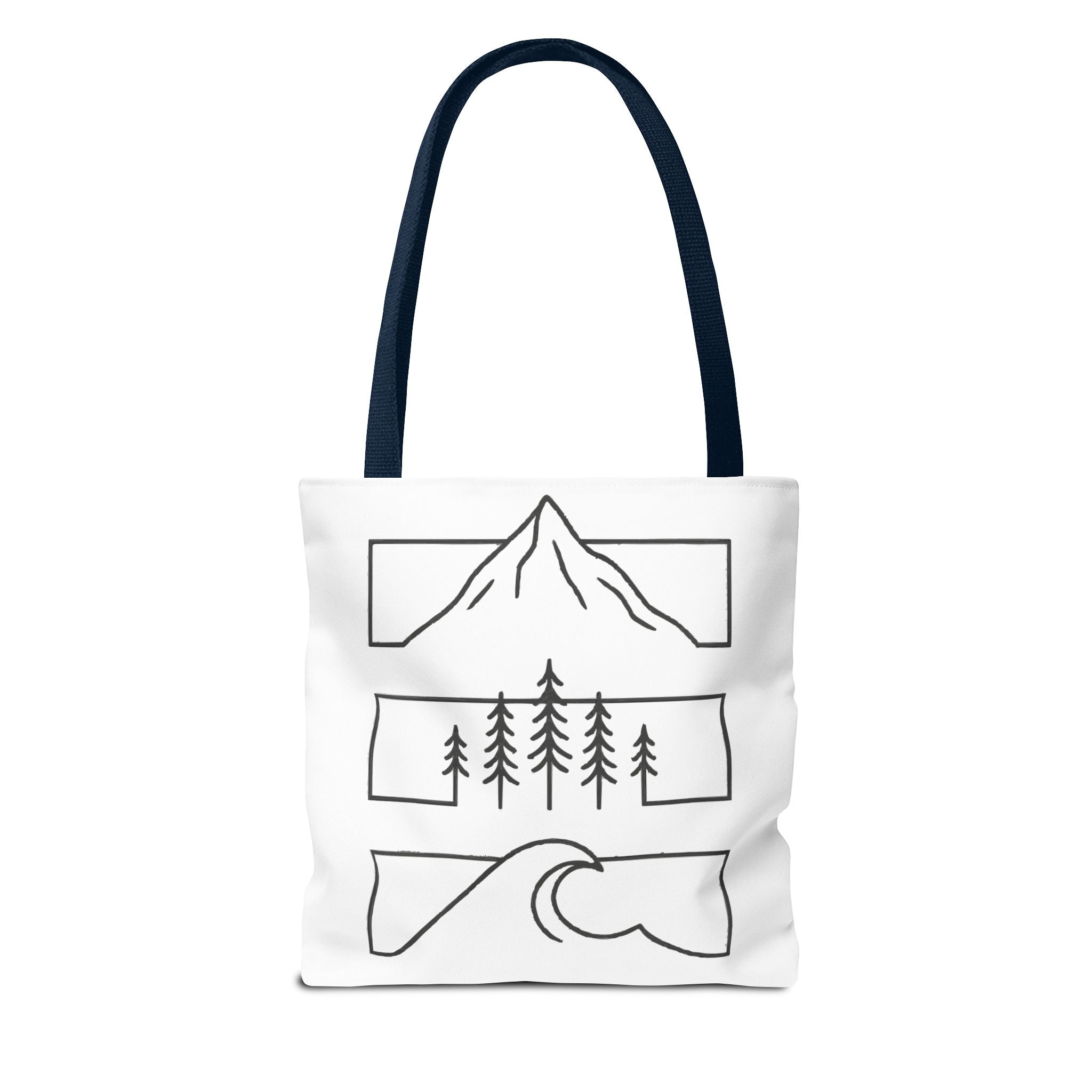 Mountain Wave Tote Bag, Inspirational Gift, Eco-Friendly Shopping Bag