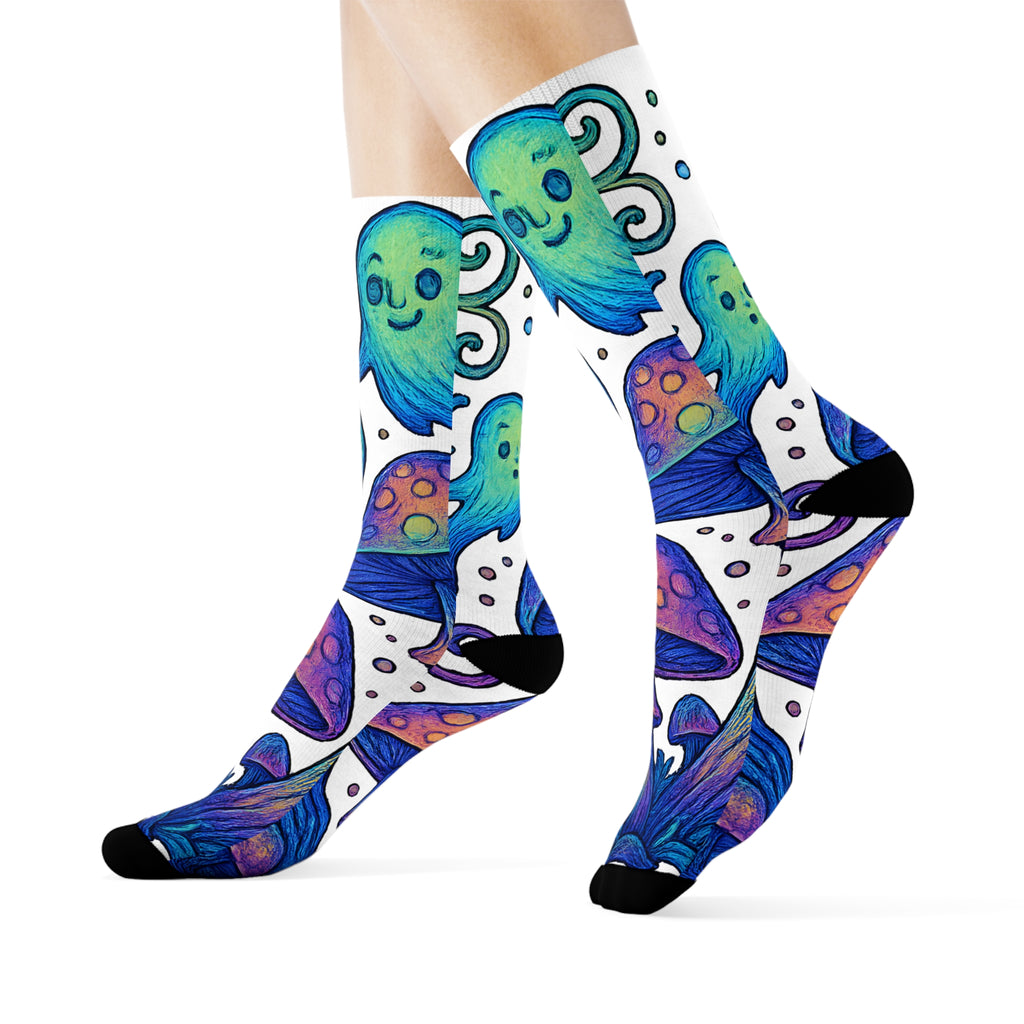 Spooky Mushroom Socks, Funky Design