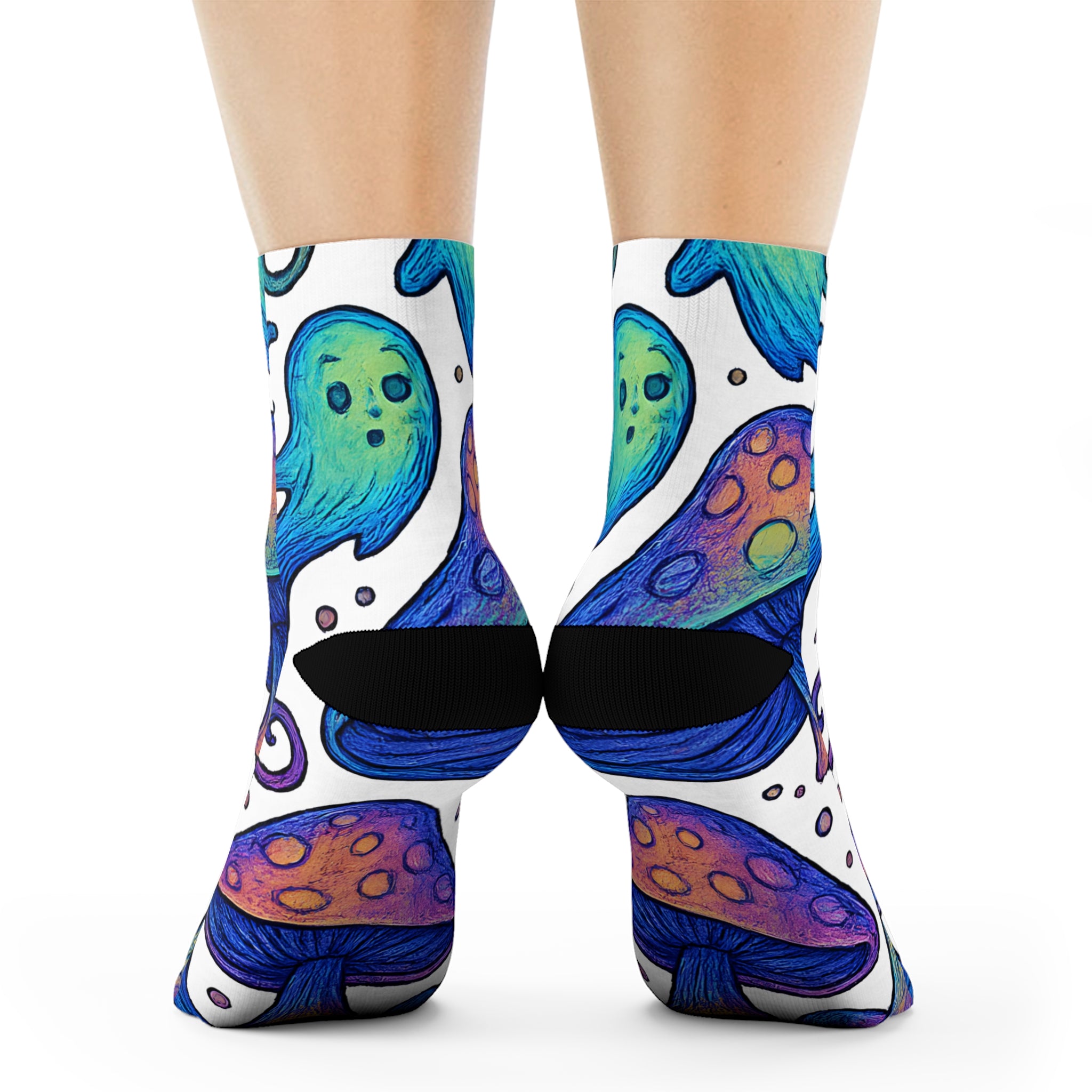 Spooky Mushroom Socks, Funky Design