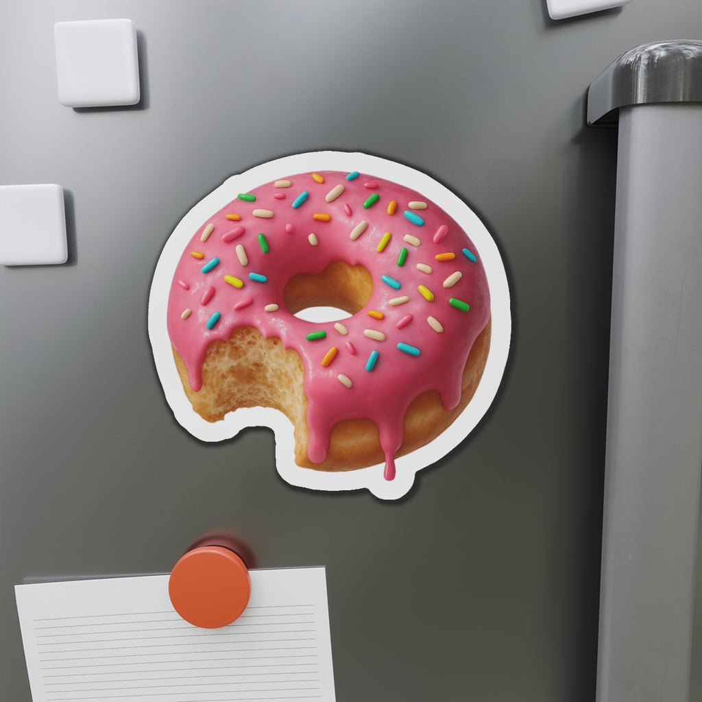 Whimsical Donut Die-Cut Magnet, Cute Kitchen Decor, Fun Gift for Foodies