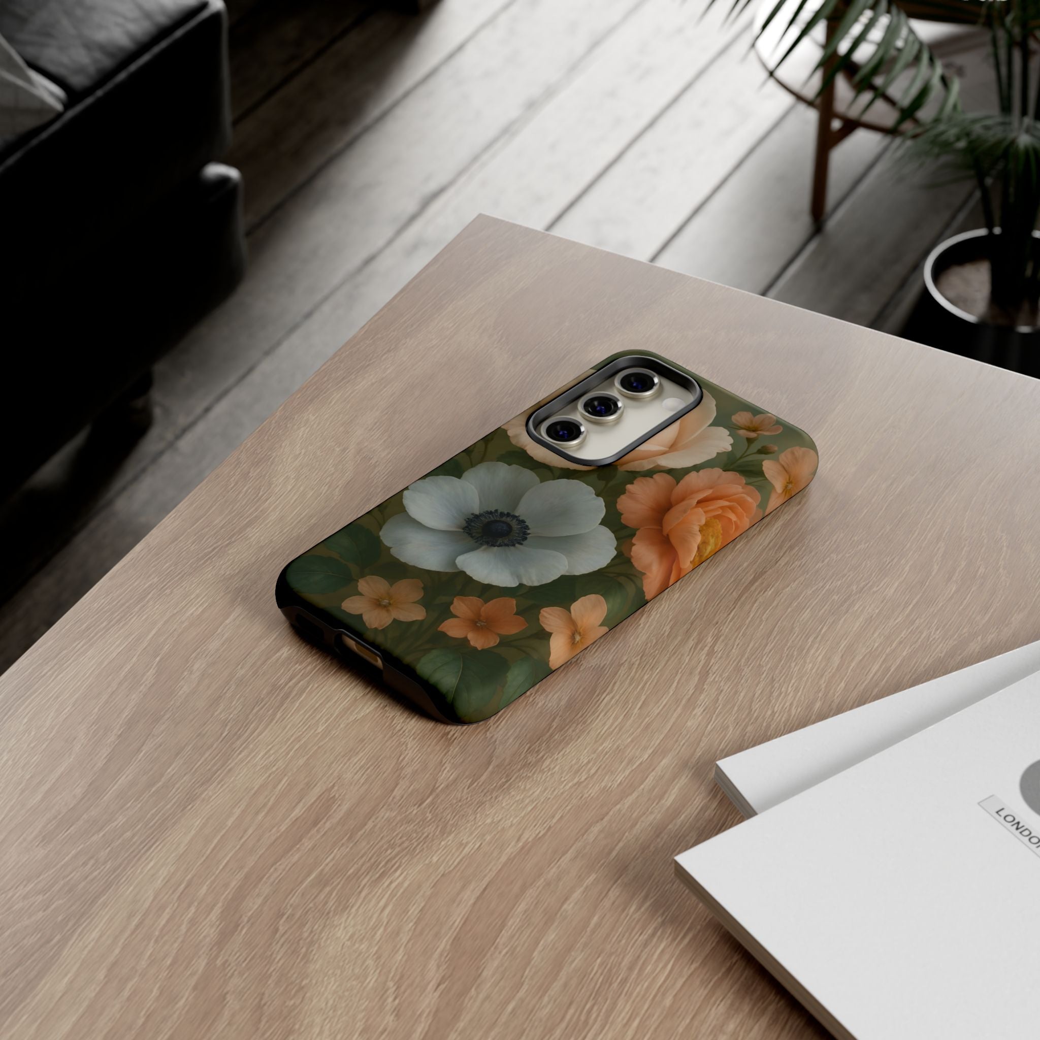 Floral Design White Cover Design, Tough Cases, Phone Cover