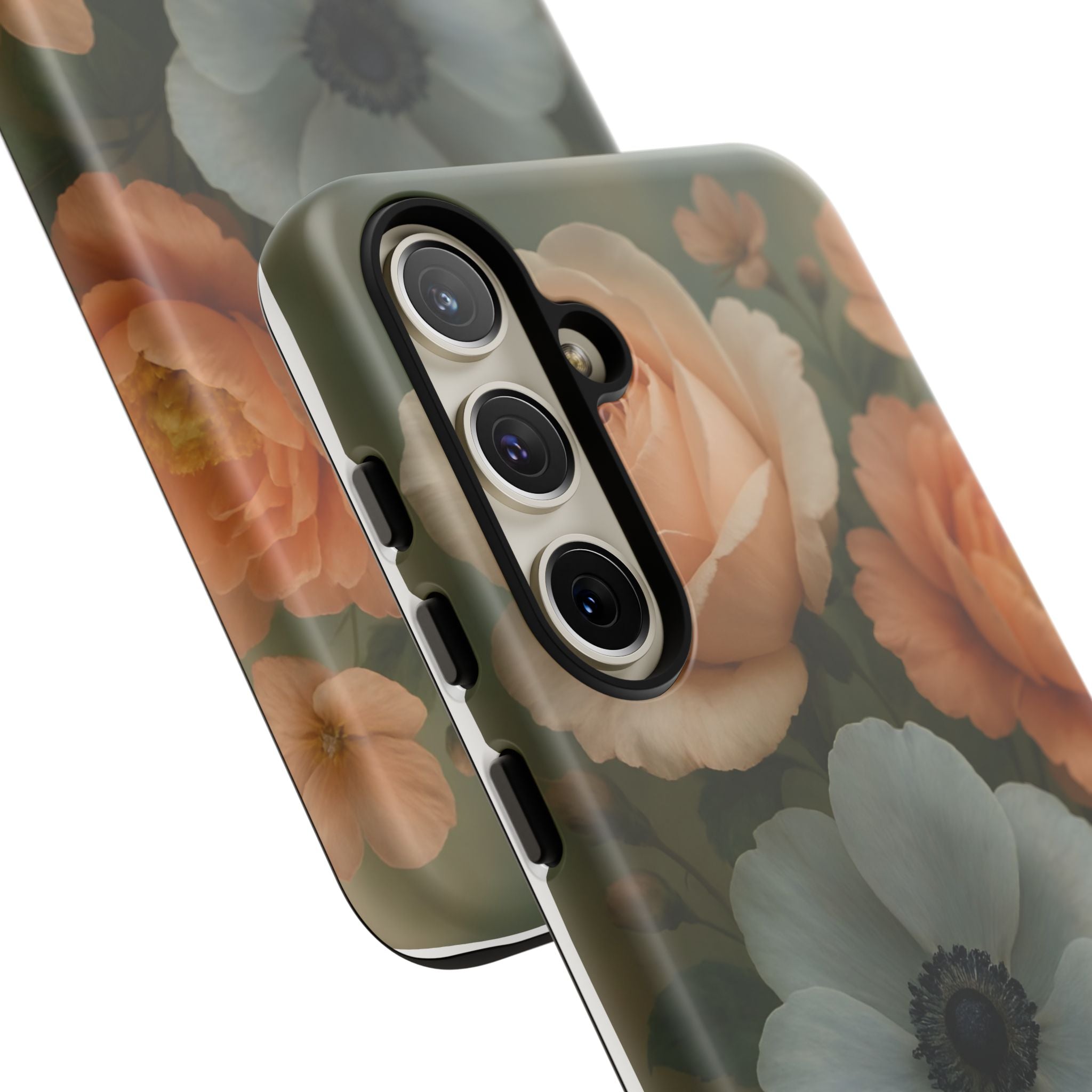 Floral Design White Cover Design, Tough Cases, Phone Cover