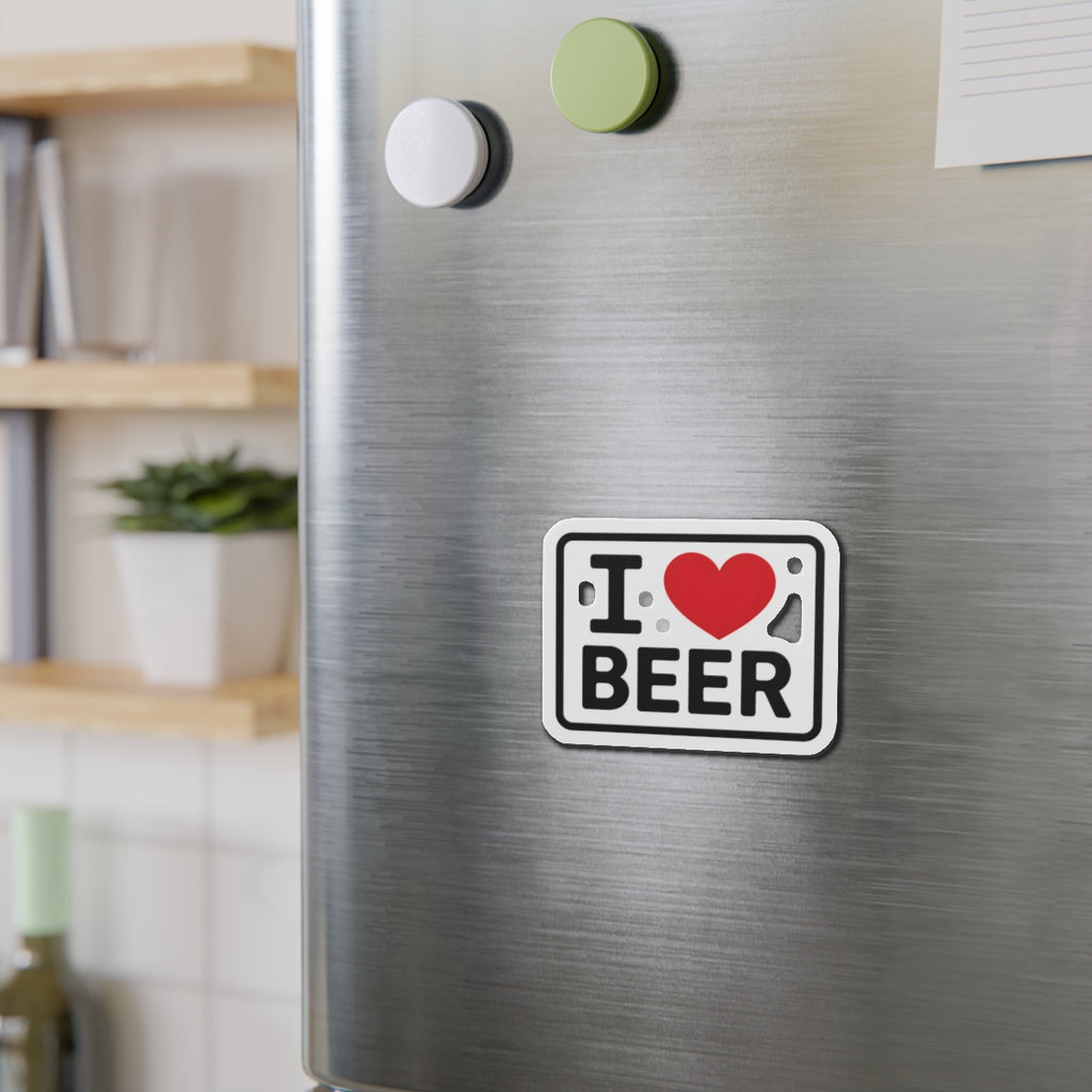 I love beer Die-Cut Magnets - Fun Home Decor, Gift for Food Lovers
