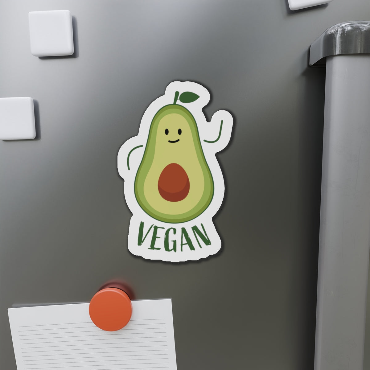 Vegan Avocado Die-Cut Magnets - Cute Kitchen Decor, Refrigerator Magnet
