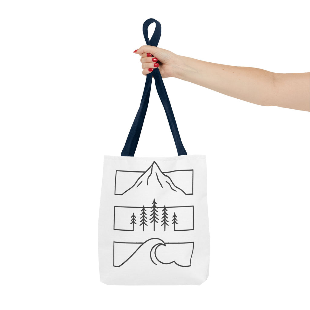 Mountain Wave Tote Bag, Inspirational Gift, Eco-Friendly Shopping Bag