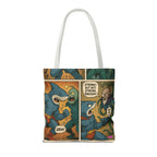 Shark Villain Tote Bag - Quirky AOP Design, Fun Bag