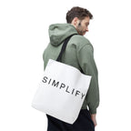 Simplify Tote Bag, Inspirational Gift, Eco-Friendly Shopping Bag