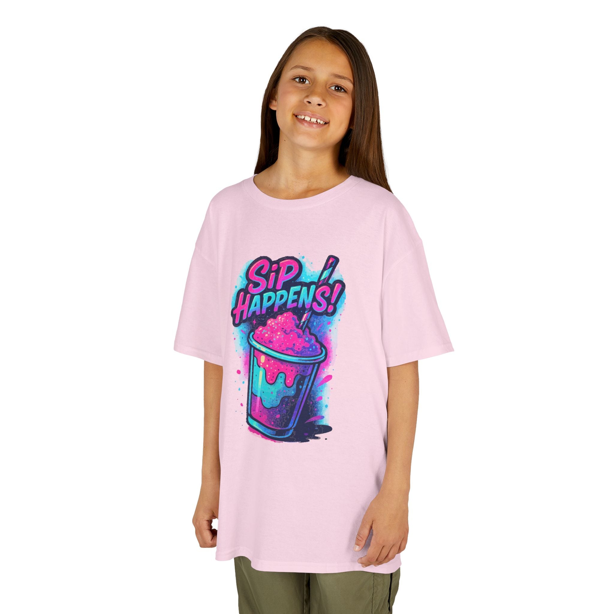 Sip Happens Kids Tee, Fun Graphic Tee, Kids Cotton T-Shirt