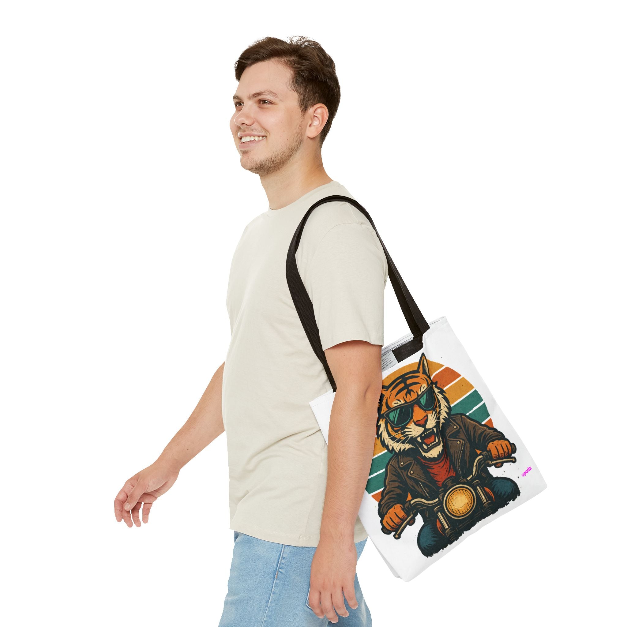 Tiger Rider Tote Bag - Quirky Fun Bag