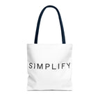 Simplify Tote Bag, Inspirational Gift, Eco-Friendly Shopping Bag