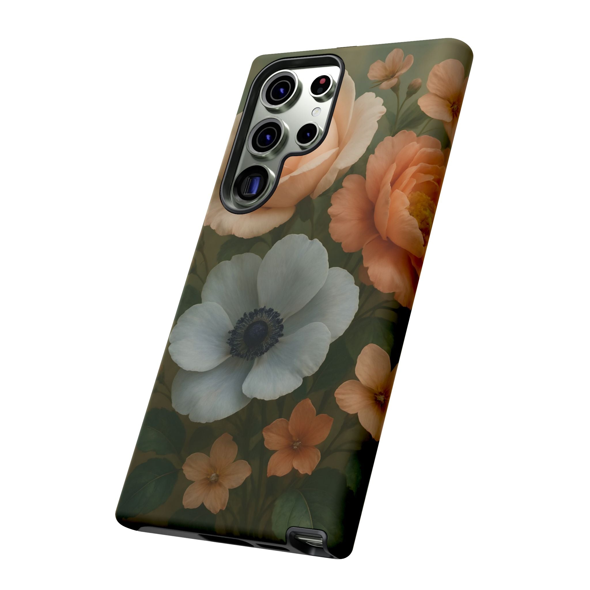 Floral Design White Cover Design, Tough Cases, Phone Cover