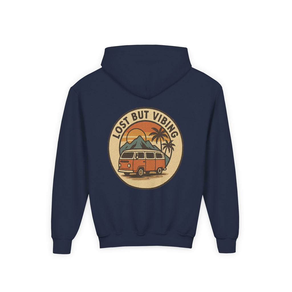 Lost but Vibing, Youth Hooded Sweatshirt, Casual Wear