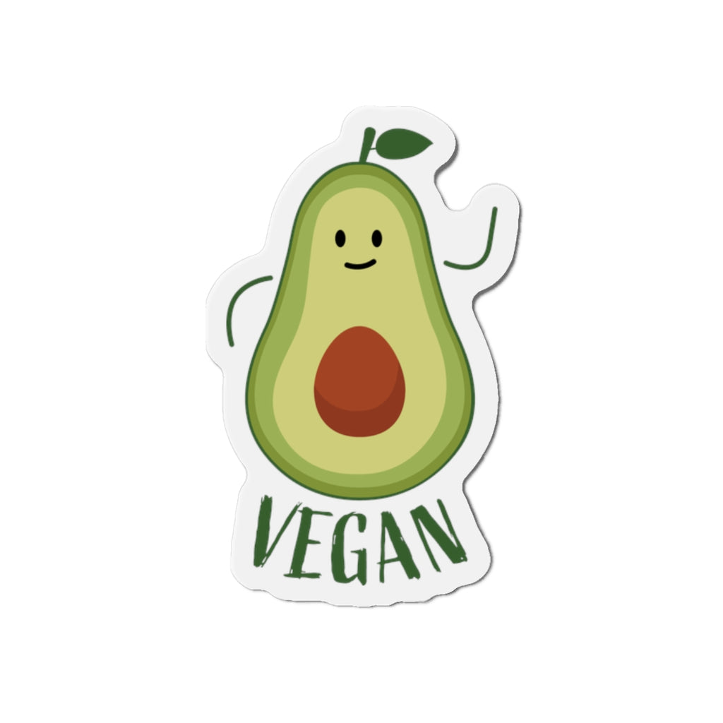 Vegan Avocado Die-Cut Magnets - Cute Kitchen Decor, Refrigerator Magnet