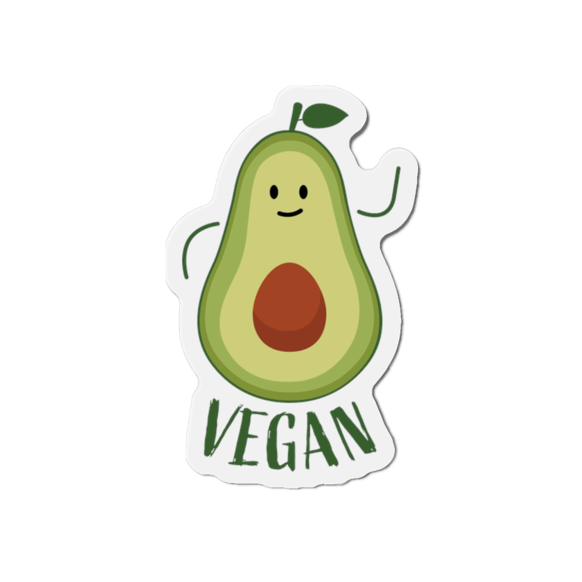 Vegan Avocado Die-Cut Magnets - Cute Kitchen Decor, Refrigerator Magnet
