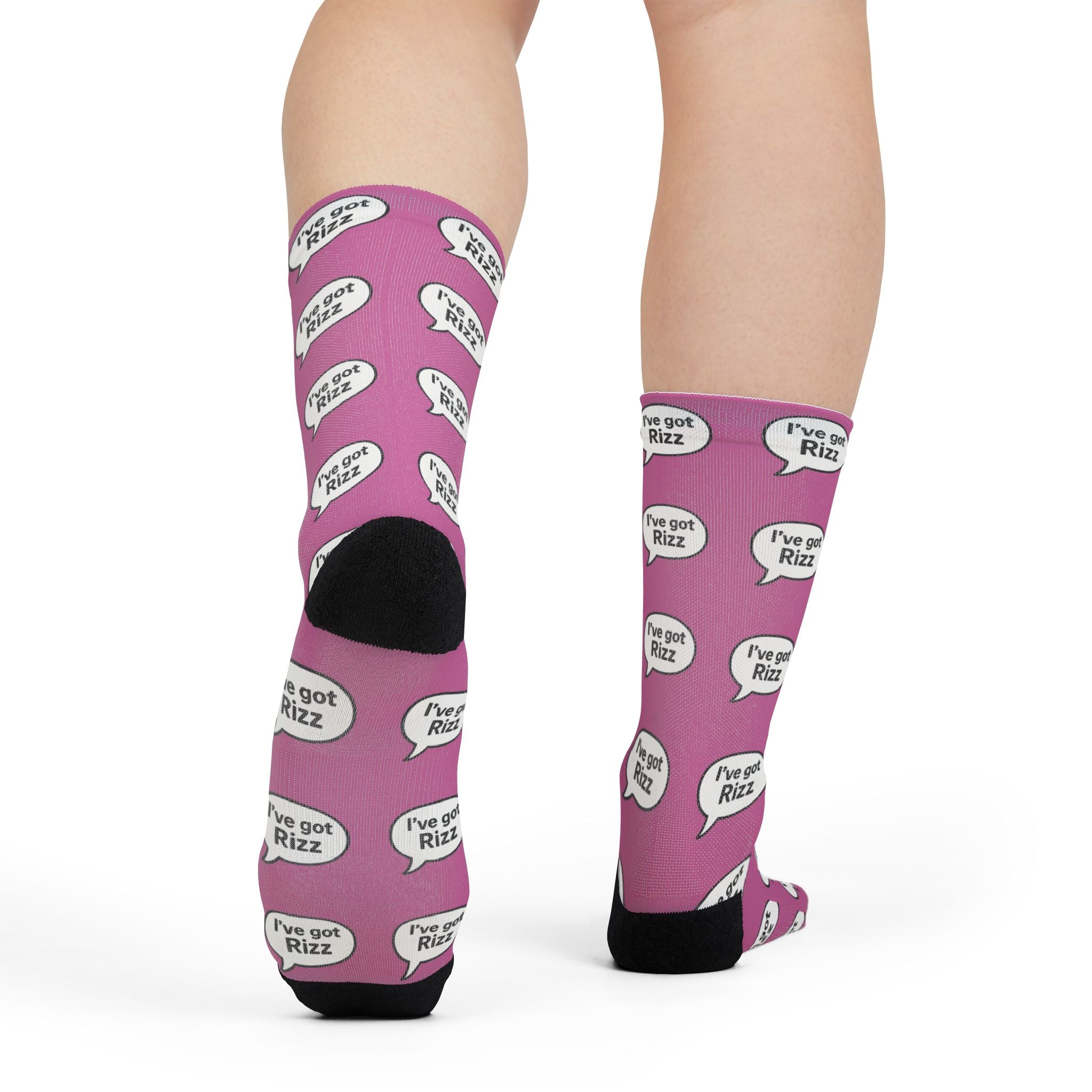 Copy of I've got Rizz Pink, Fun Playful Sublimation Crew Socks