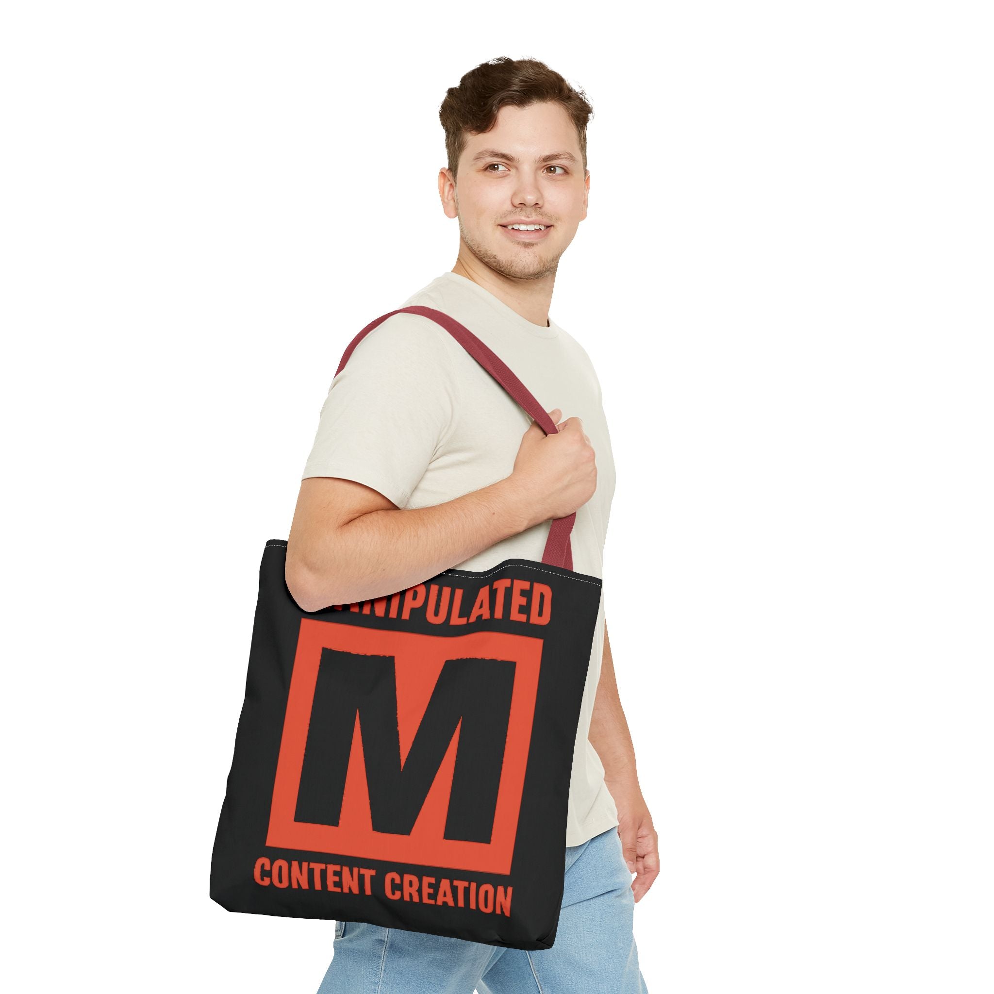 Manipulated Content Tote Bag, Inspirational Gift, Eco-Friendly Shopping Bag