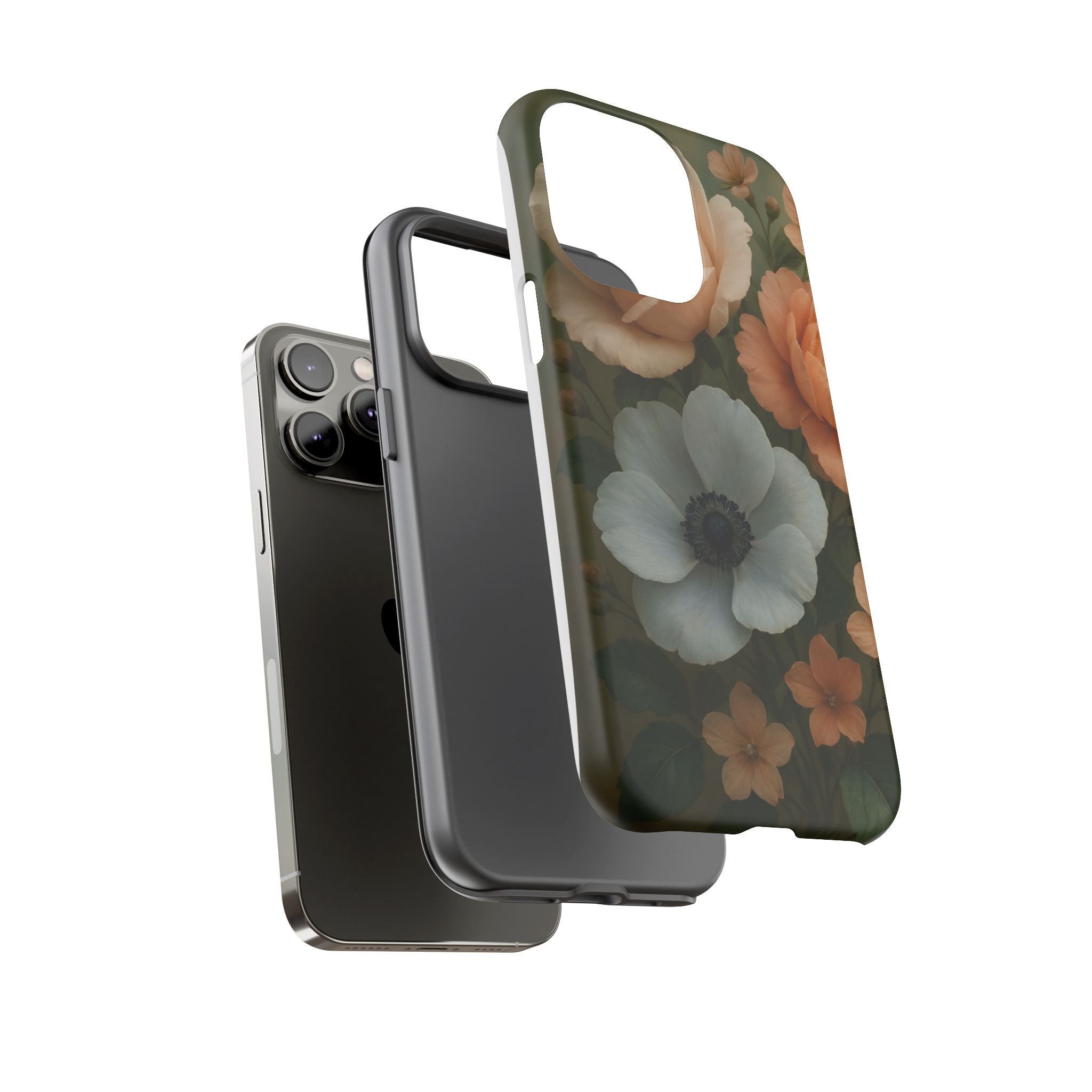 Floral Design White Cover Design, Tough Cases, Phone Cover