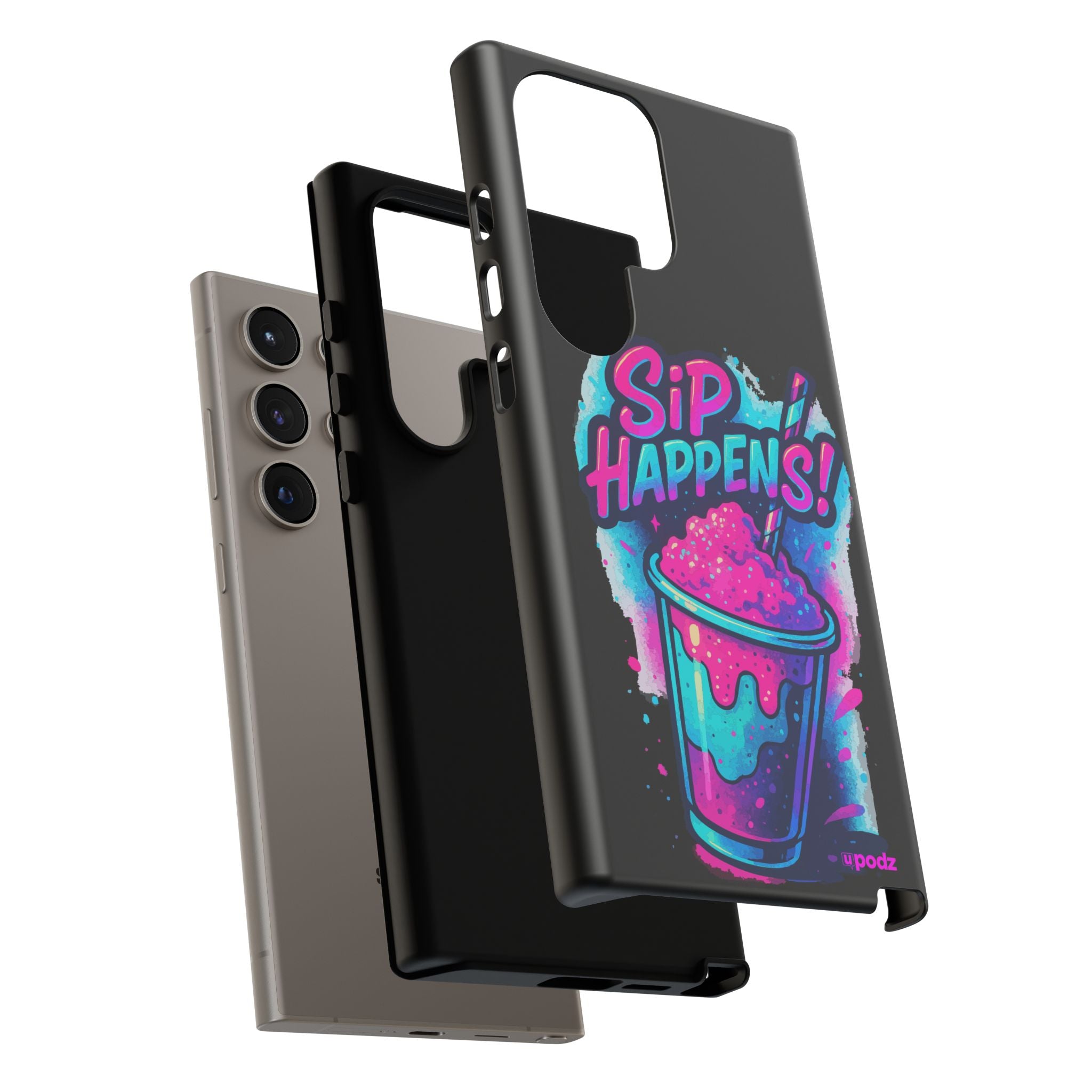 Sip Happens Phone Case Design, Tough Cases, Phone Cover