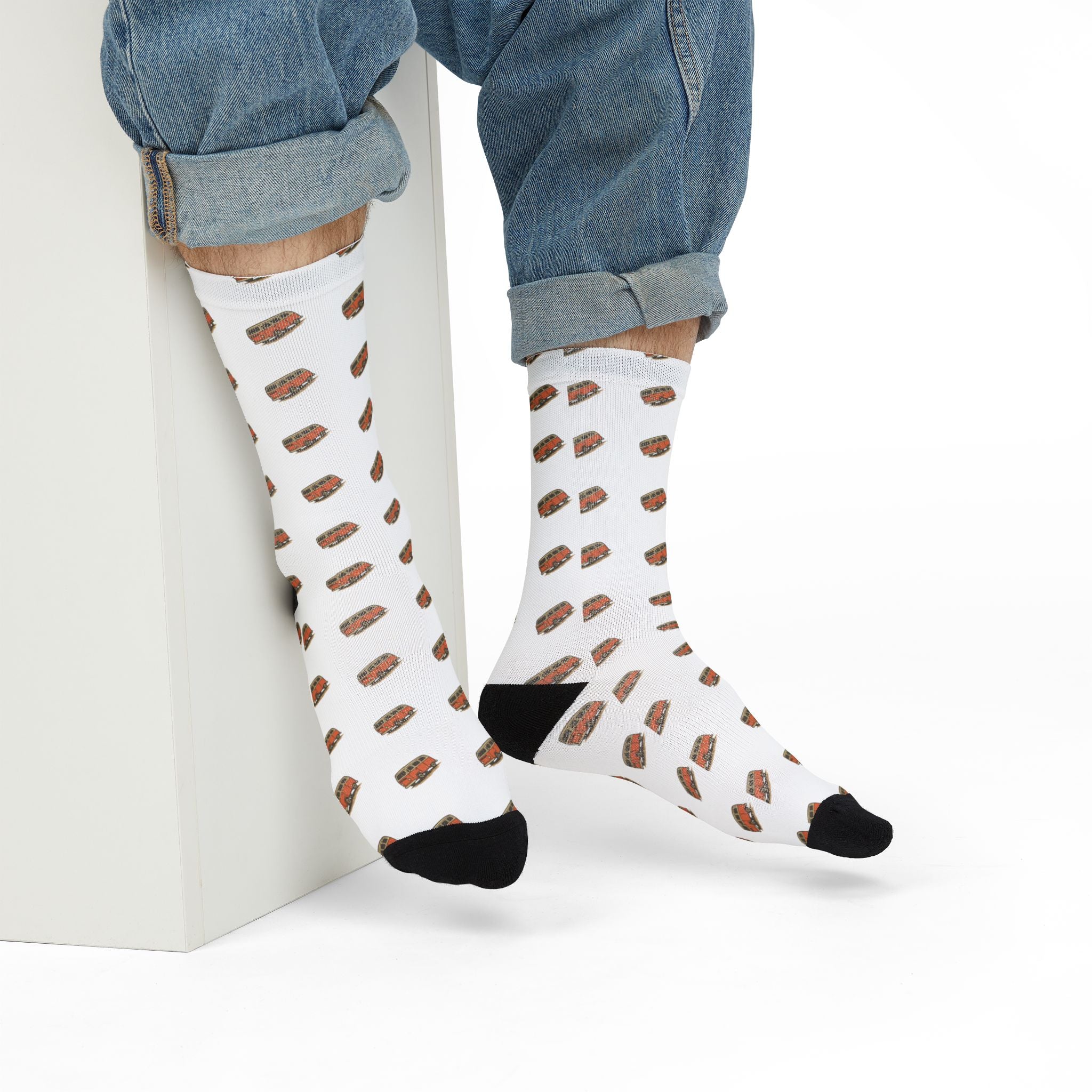 Cool Mini Bus Sublimation Crew Socks