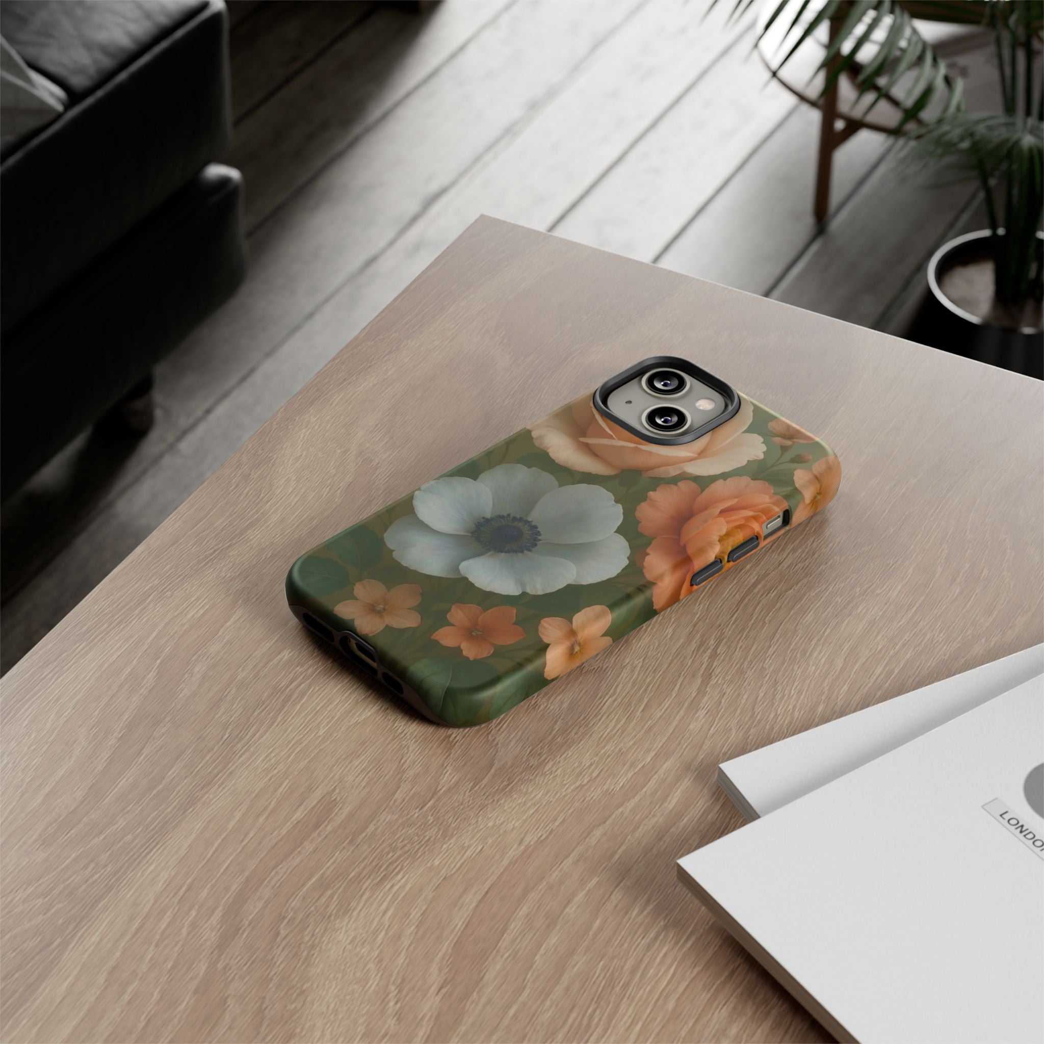 Floral Design White Cover Design, Tough Cases, Phone Cover