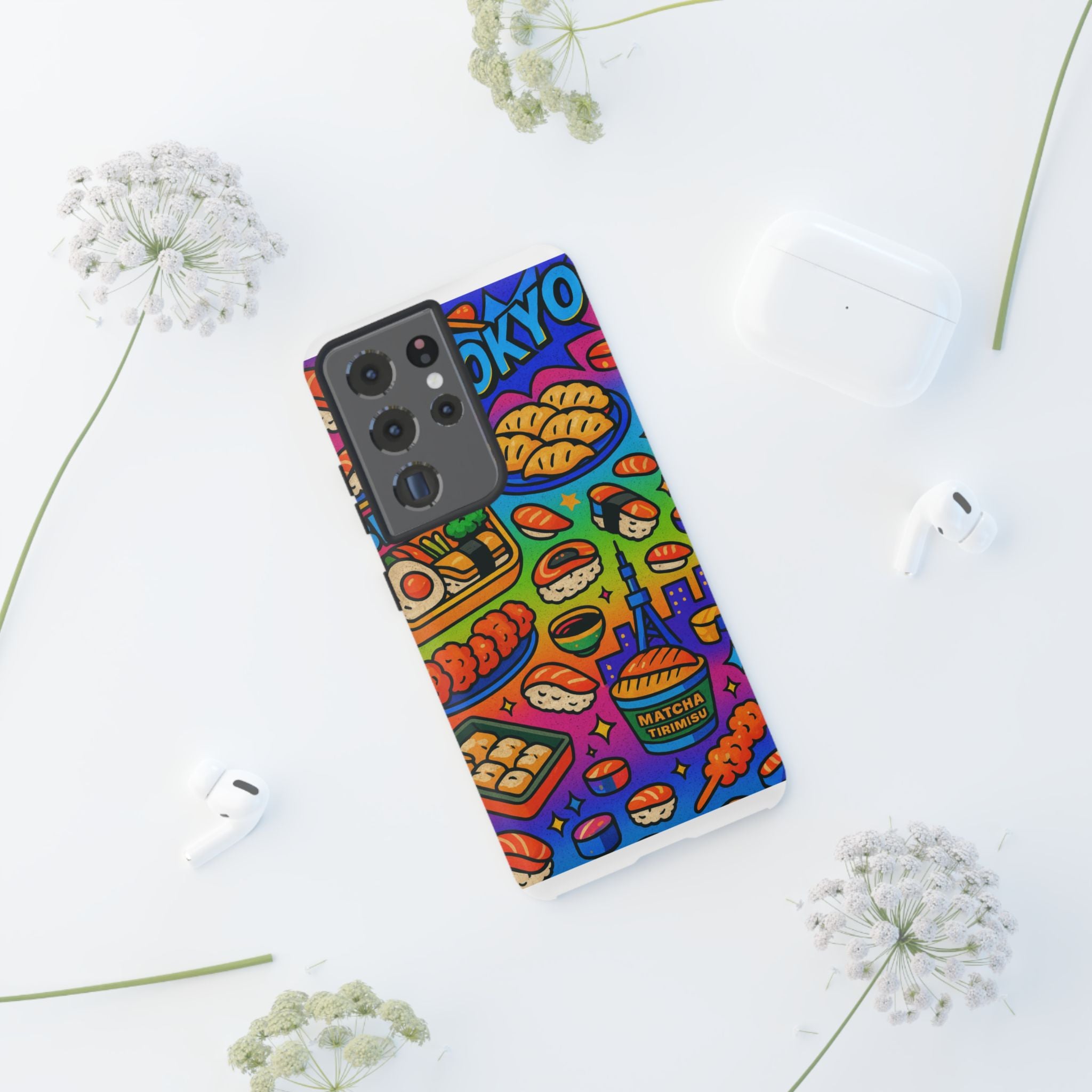 Bento Box, White Cover Design, Tough Cases, Phone Cover