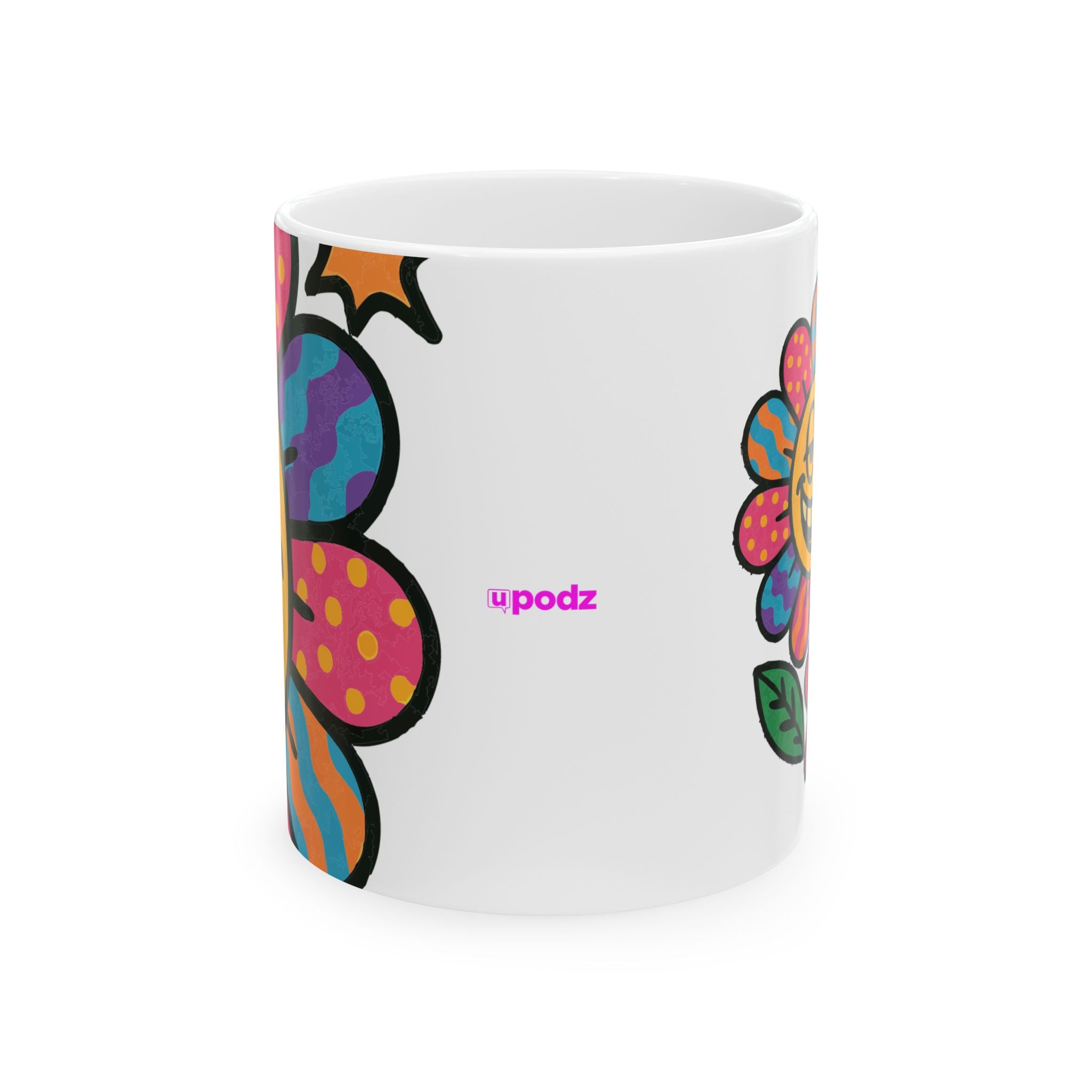 Flower Power Ceramic Mug |  Personalized Mug