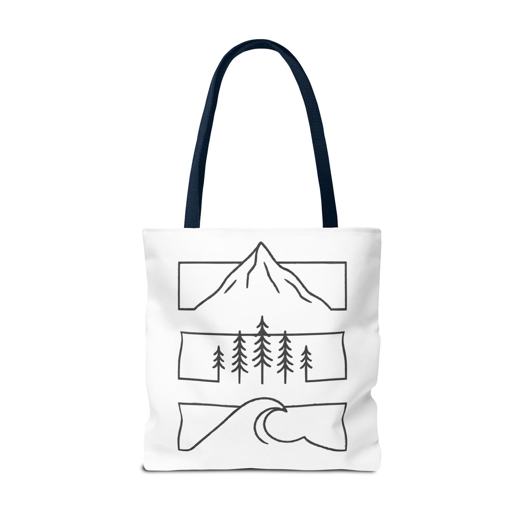 Mountain Wave Tote Bag, Inspirational Gift, Eco-Friendly Shopping Bag