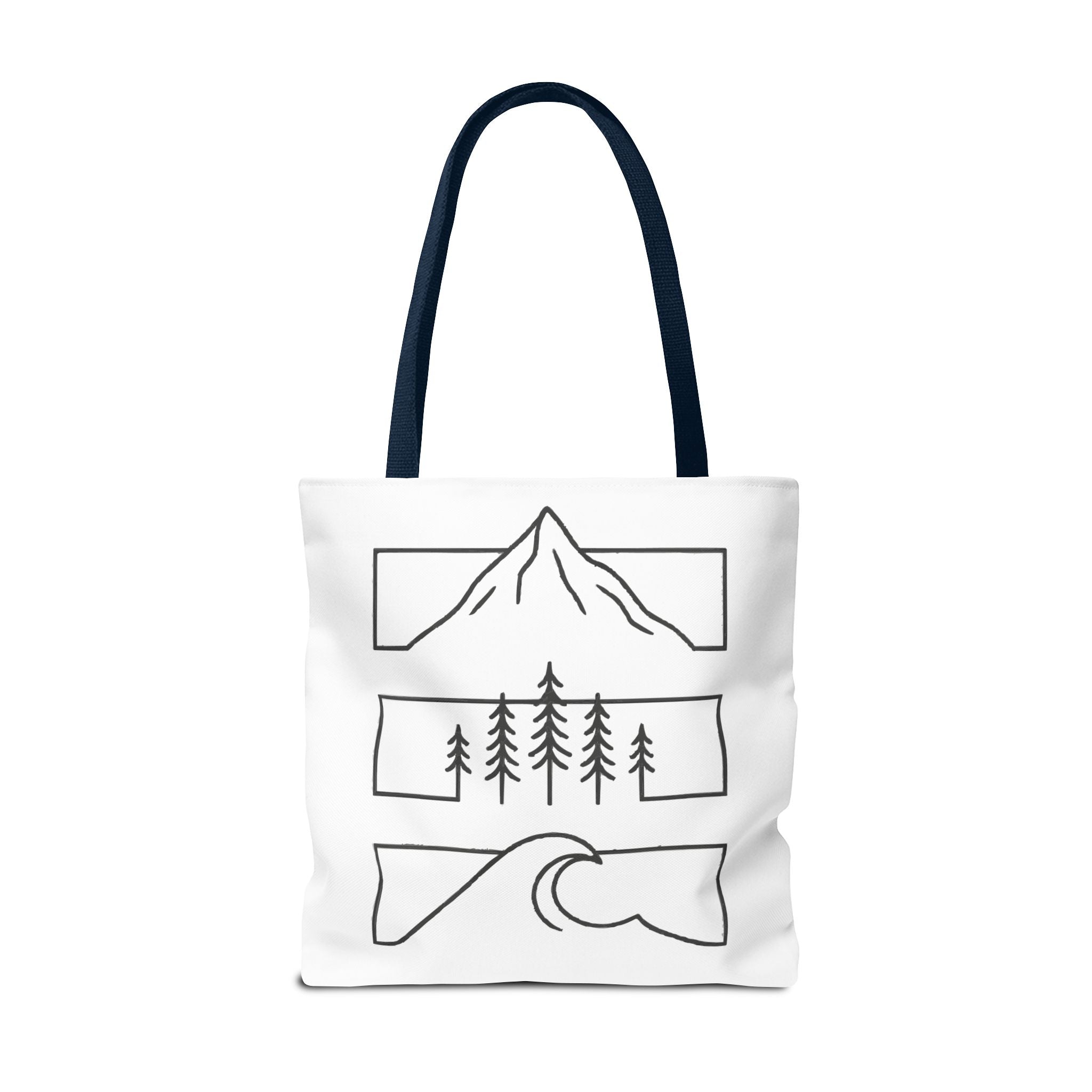 Mountain Wave Tote Bag, Inspirational Gift, Eco-Friendly Shopping Bag