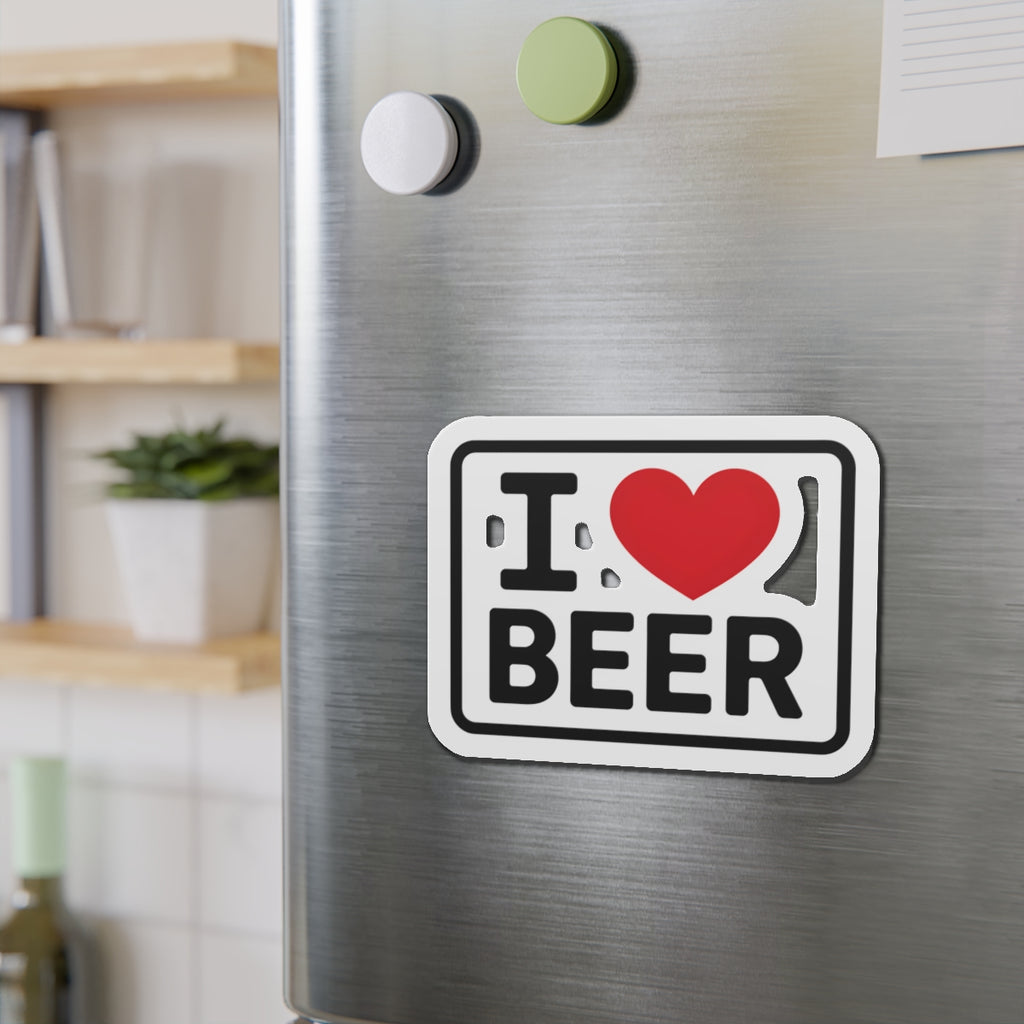 I love beer Die-Cut Magnets - Fun Home Decor, Gift for Food Lovers