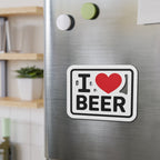 I love beer Die-Cut Magnets - Fun Home Decor, Gift for Food Lovers