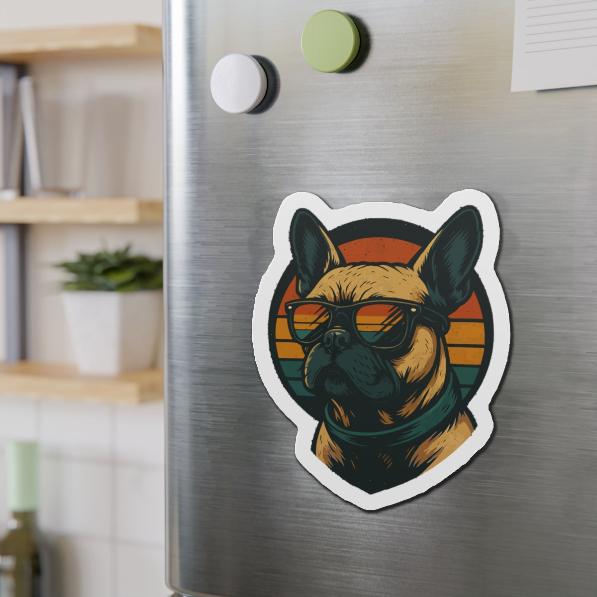 Bull Dog Sunset Die-Cut Magnets | Cute Home Decor
