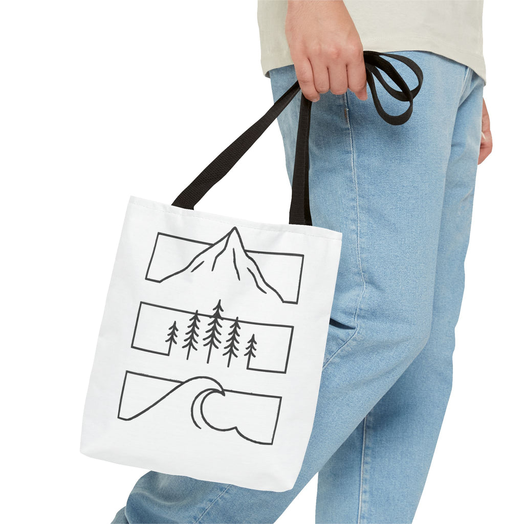Mountain Wave Tote Bag, Inspirational Gift, Eco-Friendly Shopping Bag