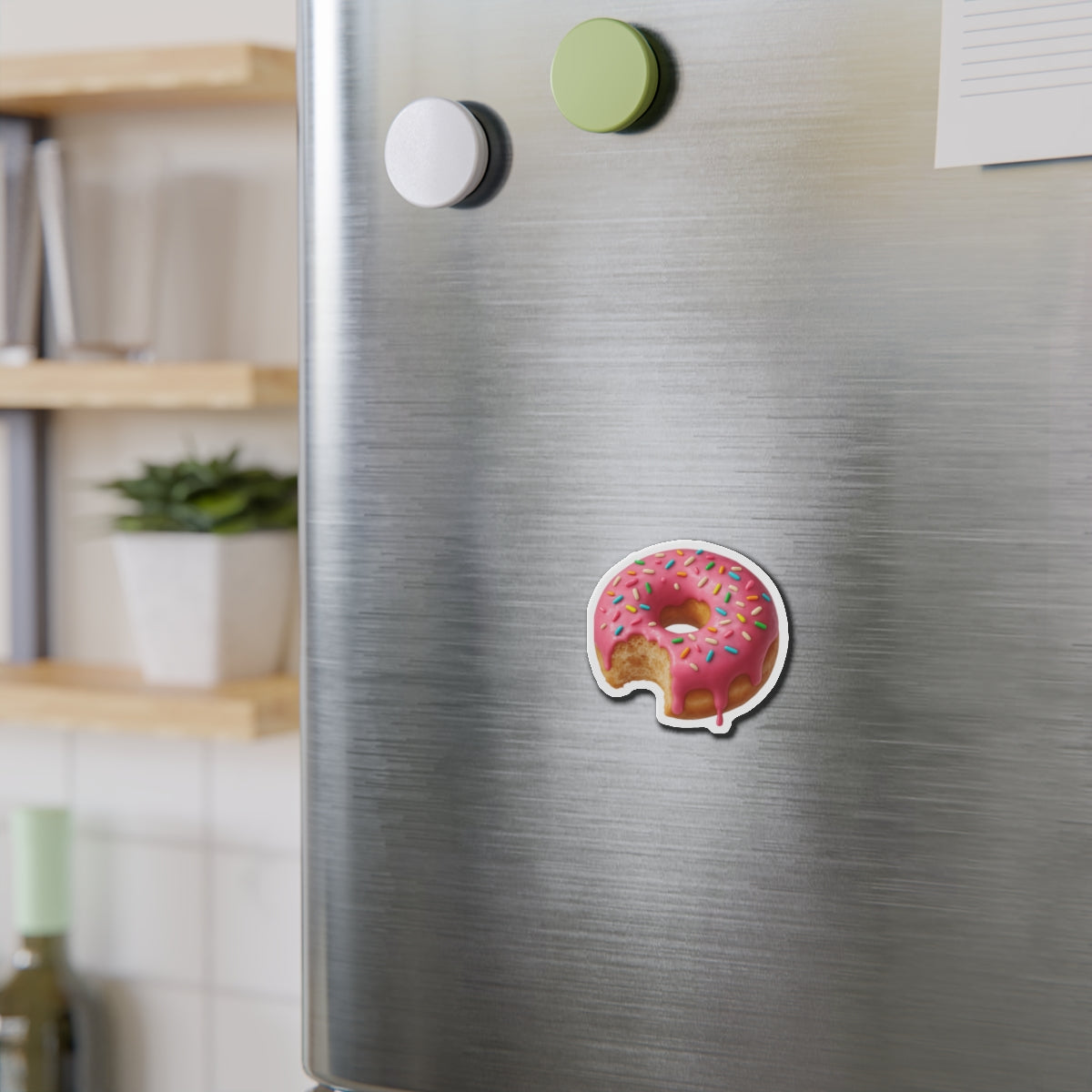 Whimsical Donut Die-Cut Magnet, Cute Kitchen Decor, Fun Gift for Foodies