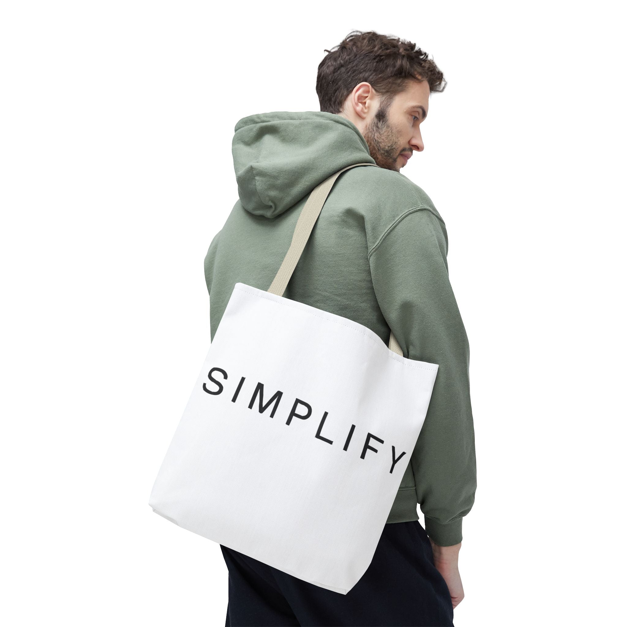 Simplify Tote Bag, Inspirational Gift, Eco-Friendly Shopping Bag