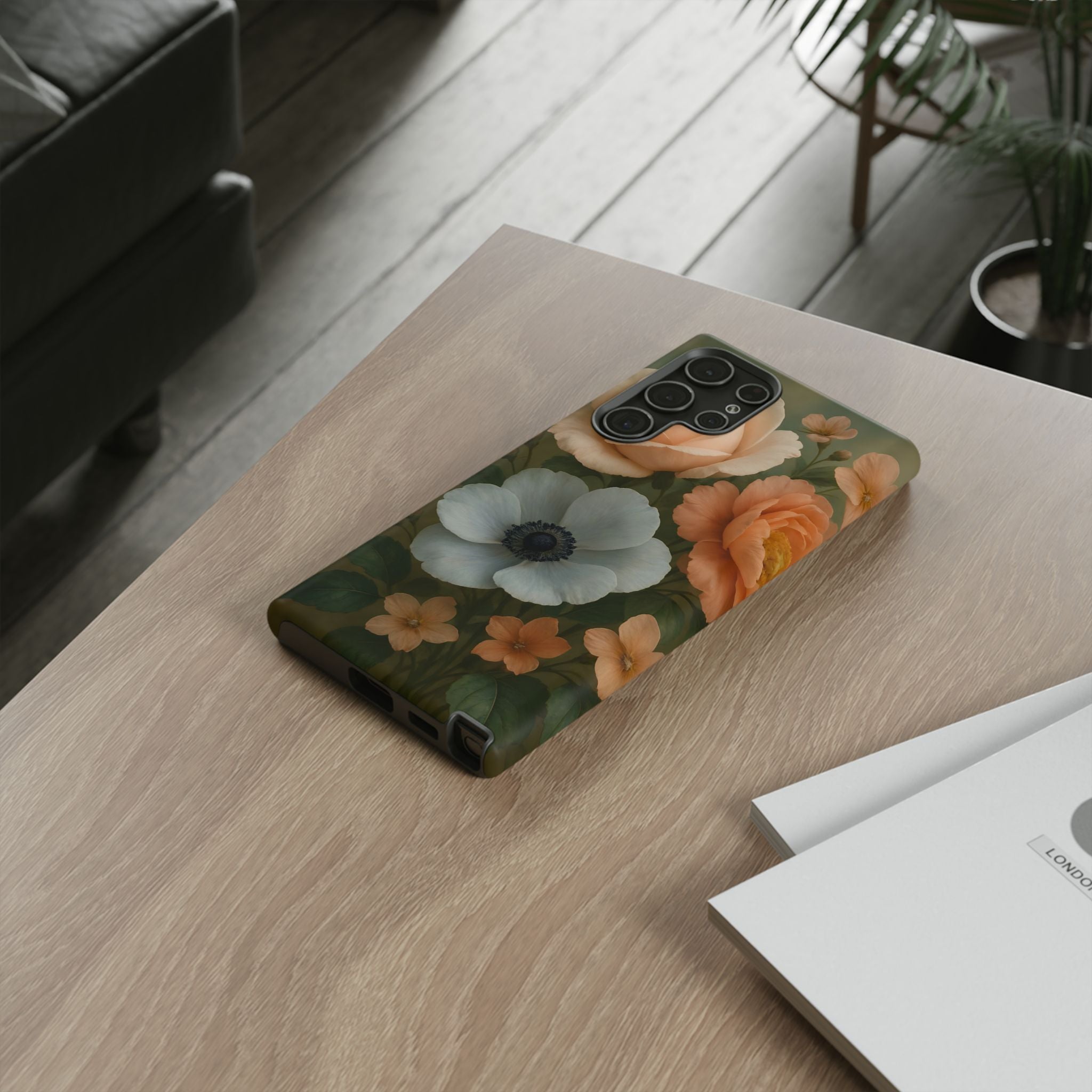 Floral Design White Cover Design, Tough Cases, Phone Cover