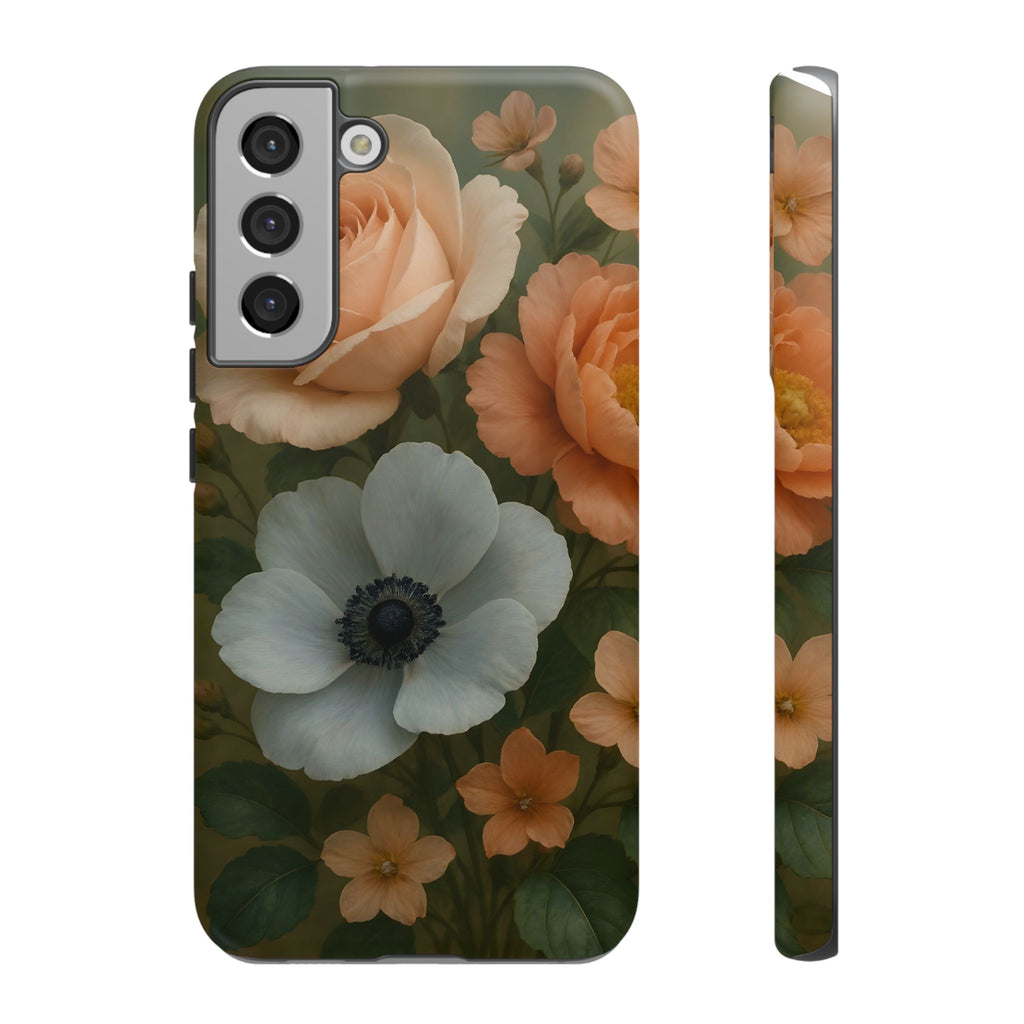 Floral Design White Cover Design, Tough Cases, Phone Cover