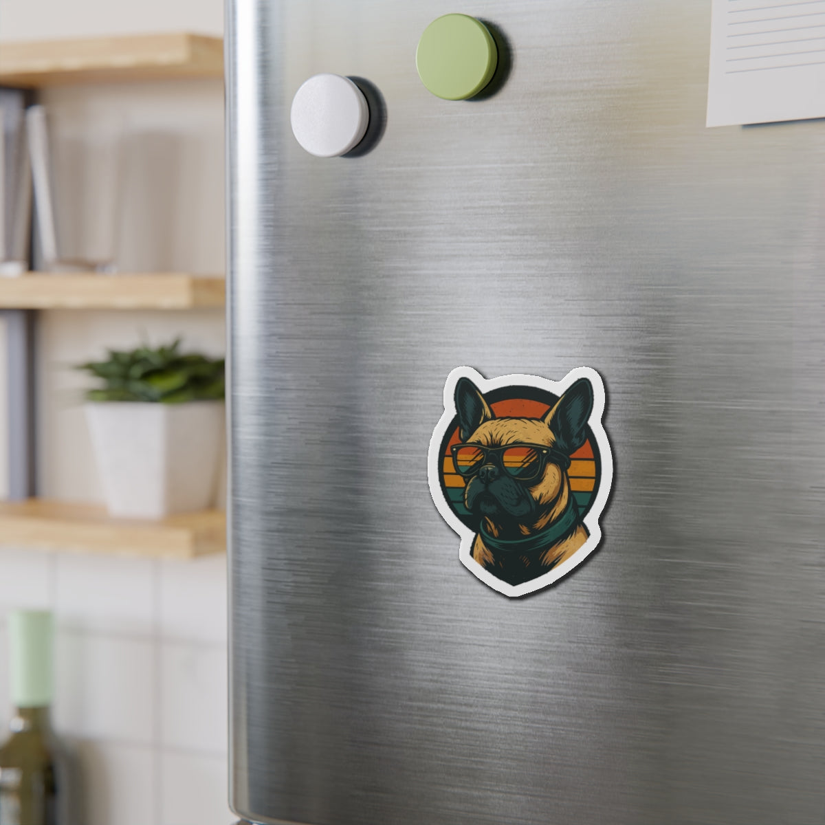 Bull Dog Sunset Die-Cut Magnets | Cute Home Decor