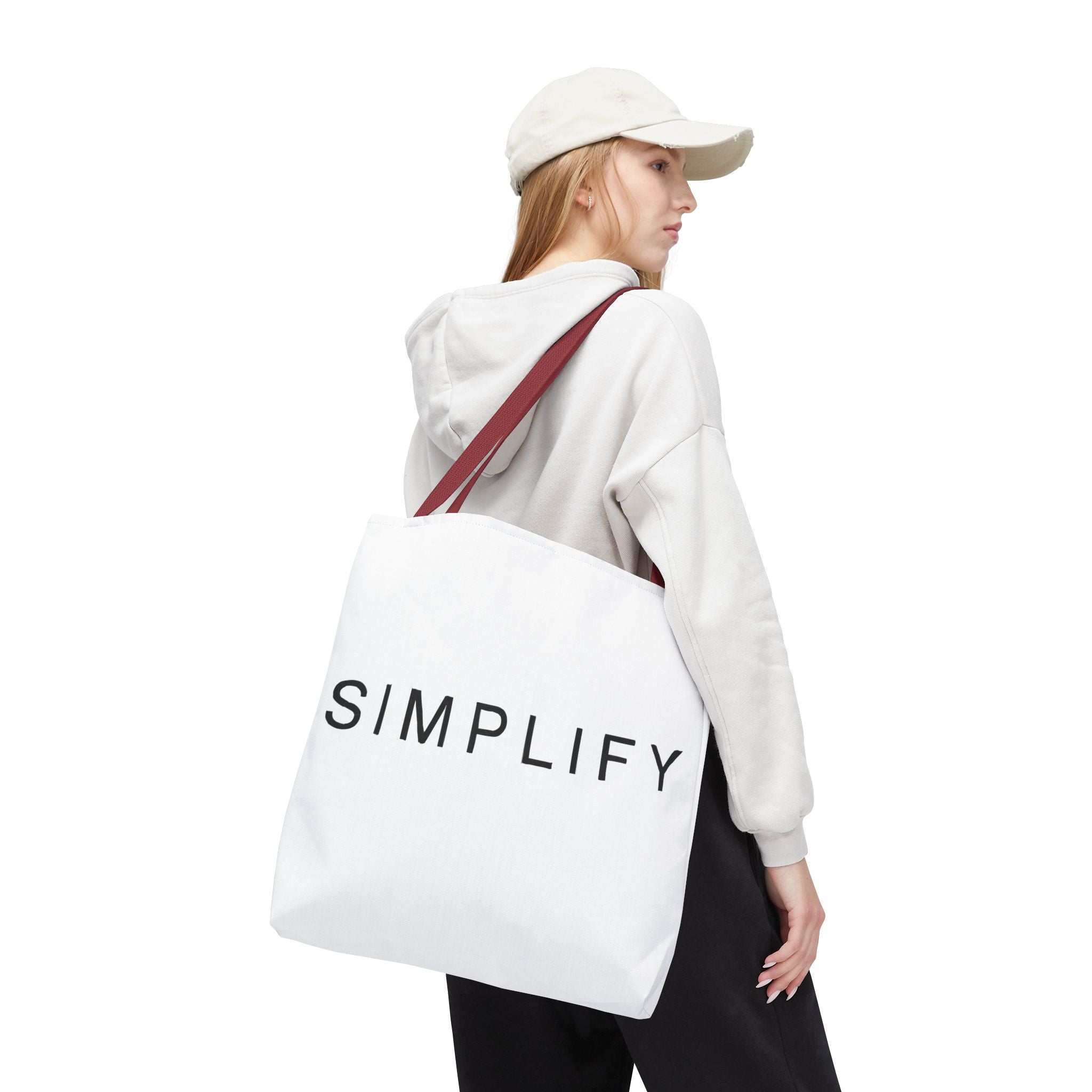 Simplify Tote Bag, Inspirational Gift, Eco-Friendly Shopping Bag